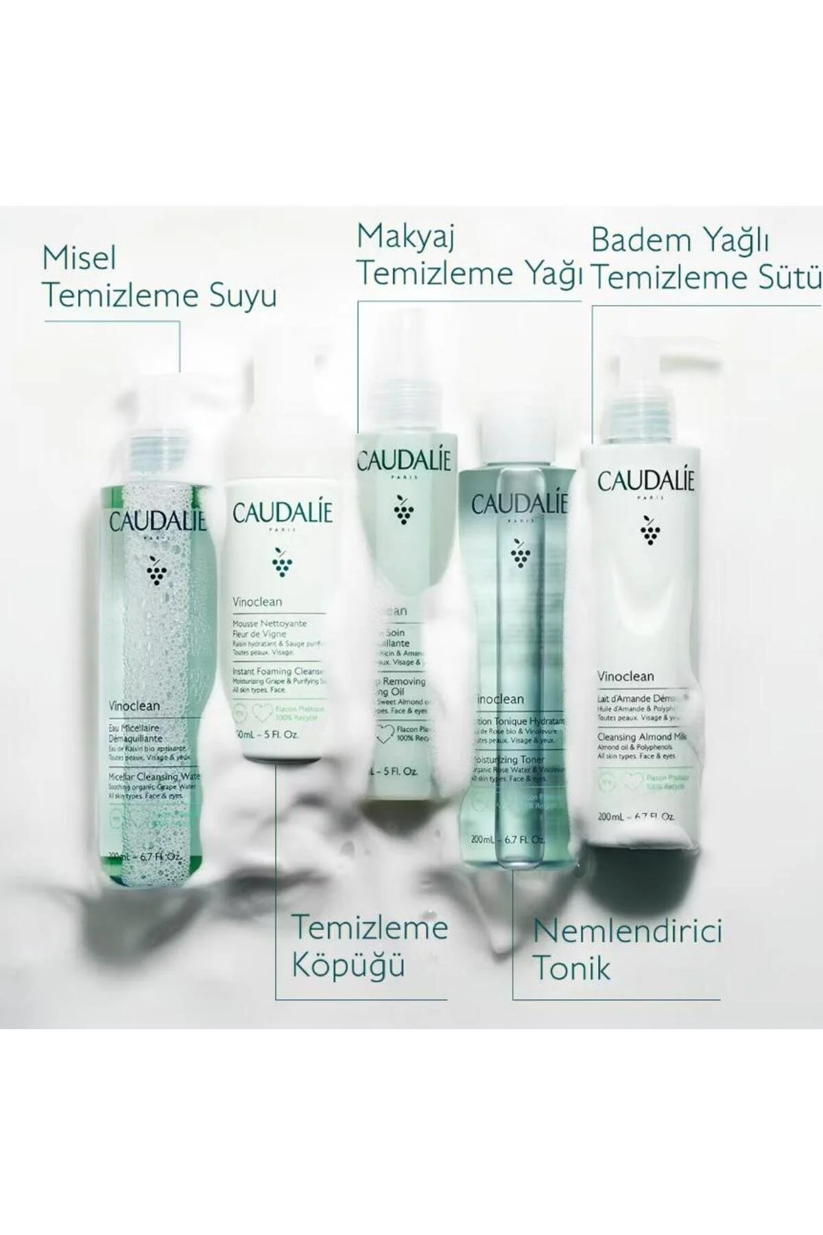 پاک کننده آرایش آب تمیز وینوکلی 200 میل Caudalie