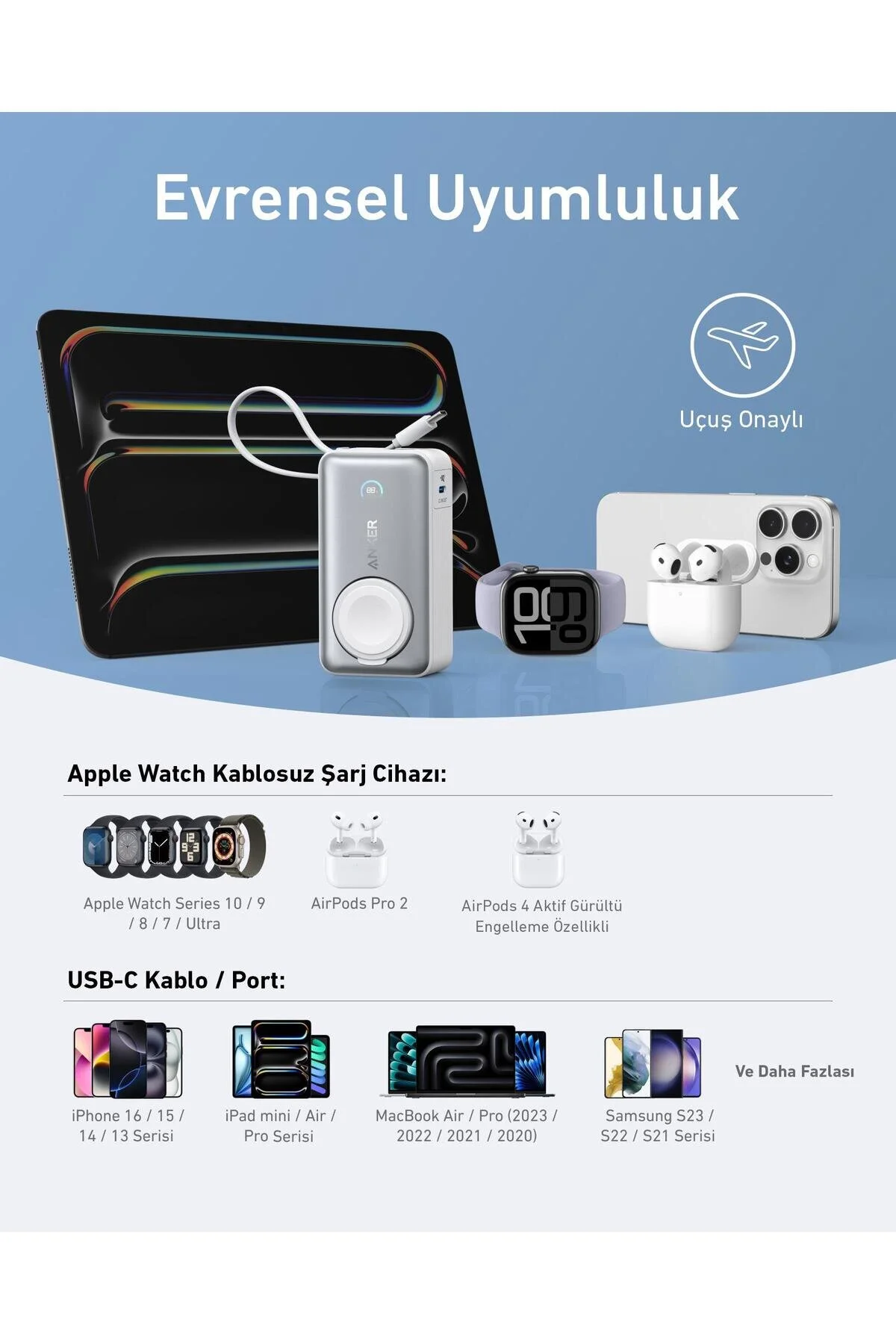 پاوربانک MAGGO POWERBANK 10K 35W برای APPLE WATCH WHITE A1657 Anker