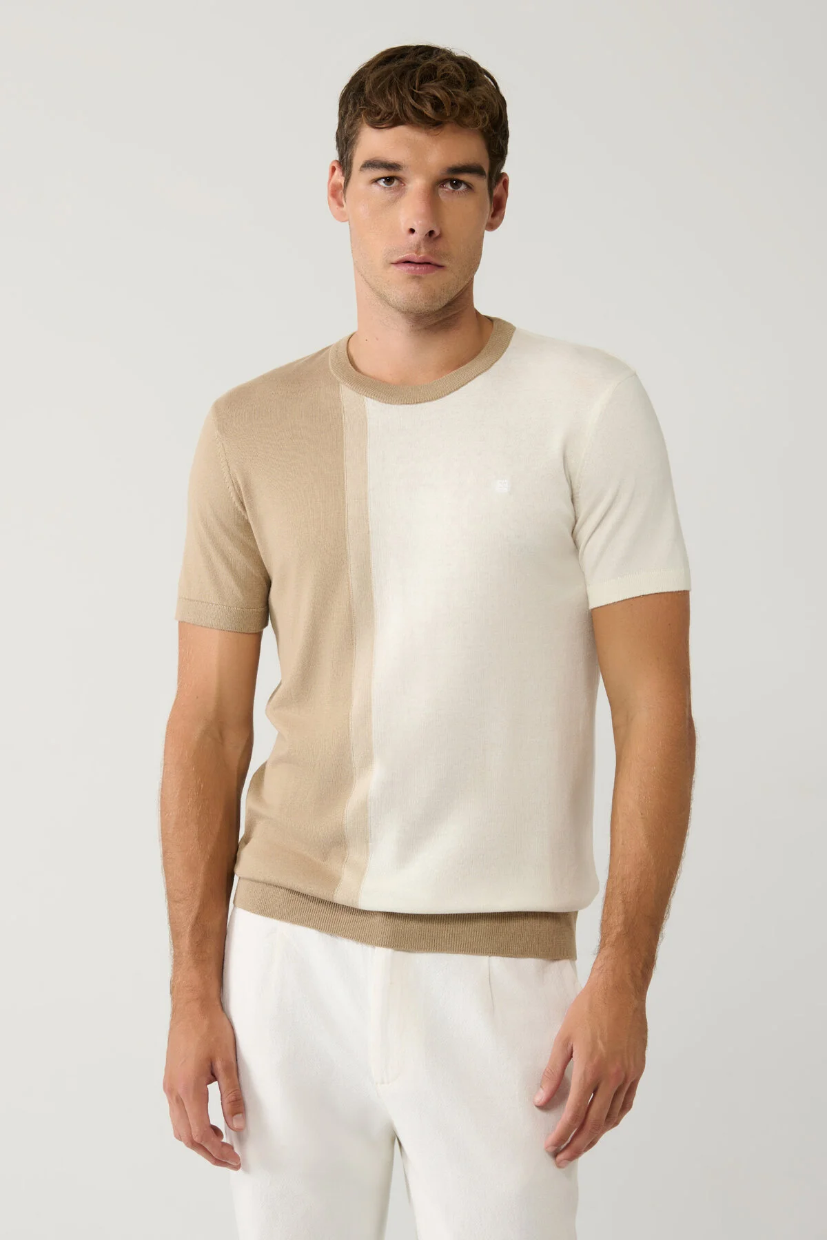 تی شرت چند رنگ مردانه لباس بافتنی با Mink Collar آوا Avva