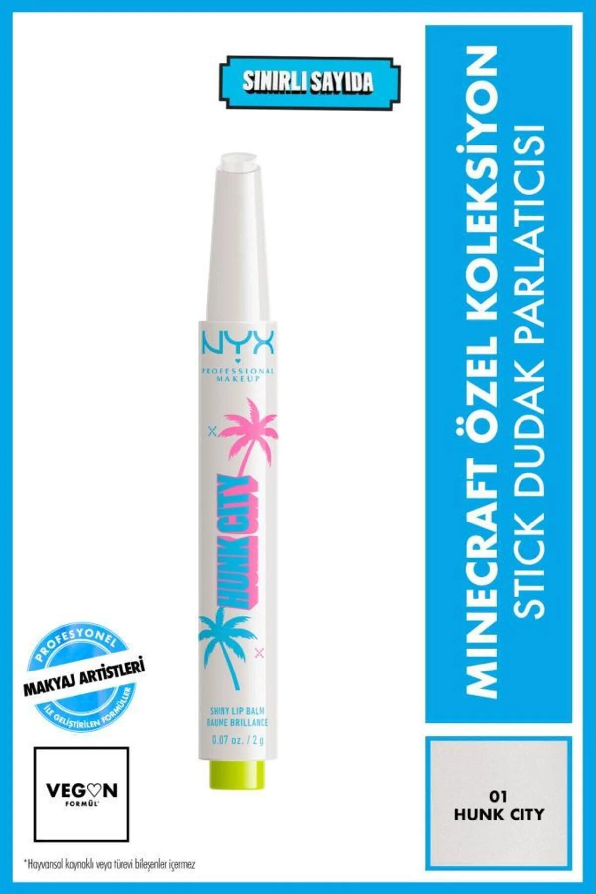 براق کننده لب MINECRAFT مجموعه ویژه STICK LIP GROWER 01 HUNK CITY NYX Professional Makeup