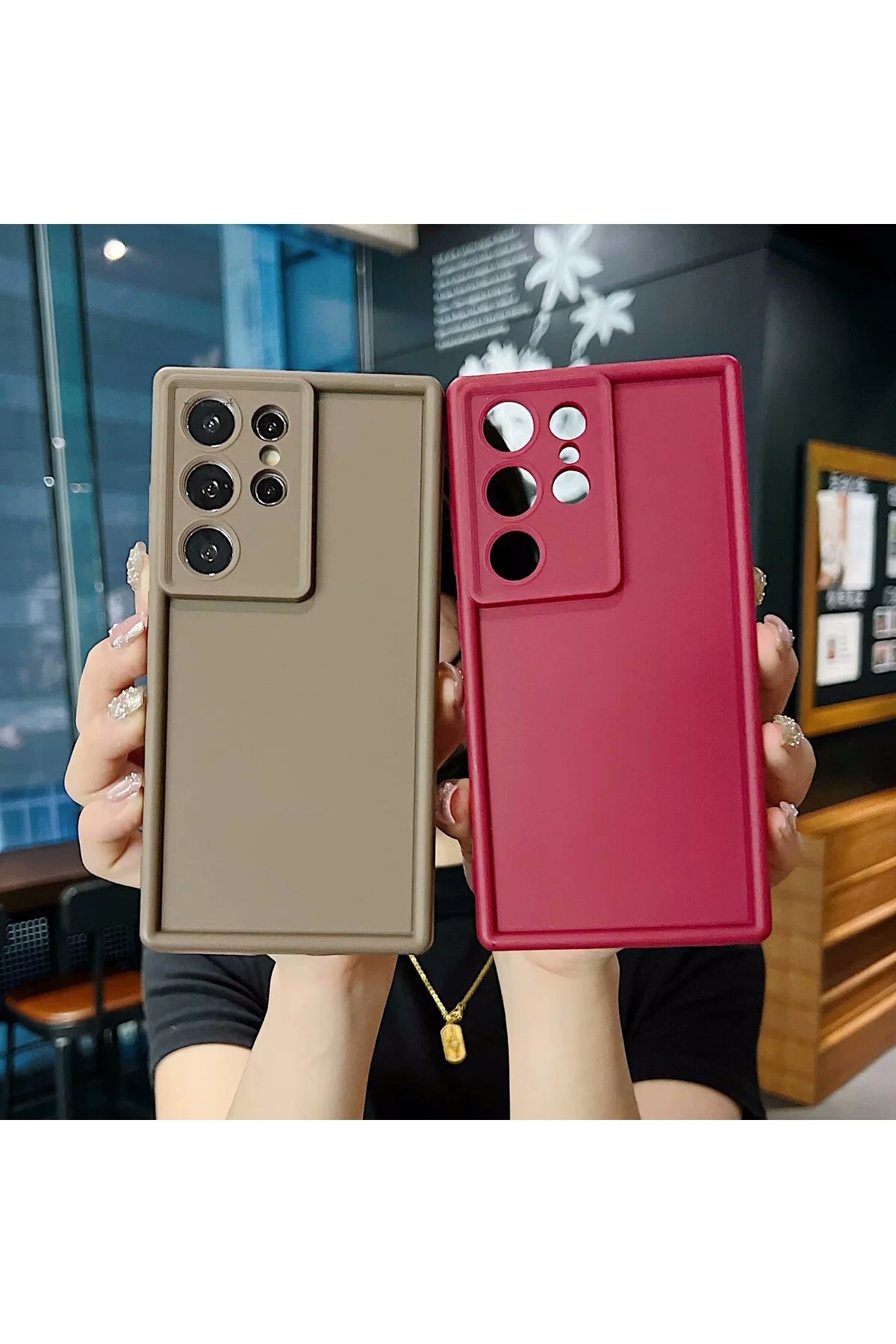 کاور و قاب SAMSUNG GALAXY S25 ULTRA CASE SOFT LAUNCH دوربین سیلیکونی محافظ قهوه با لبه ضخیم بیرون زده مووتک m.tk moveteck