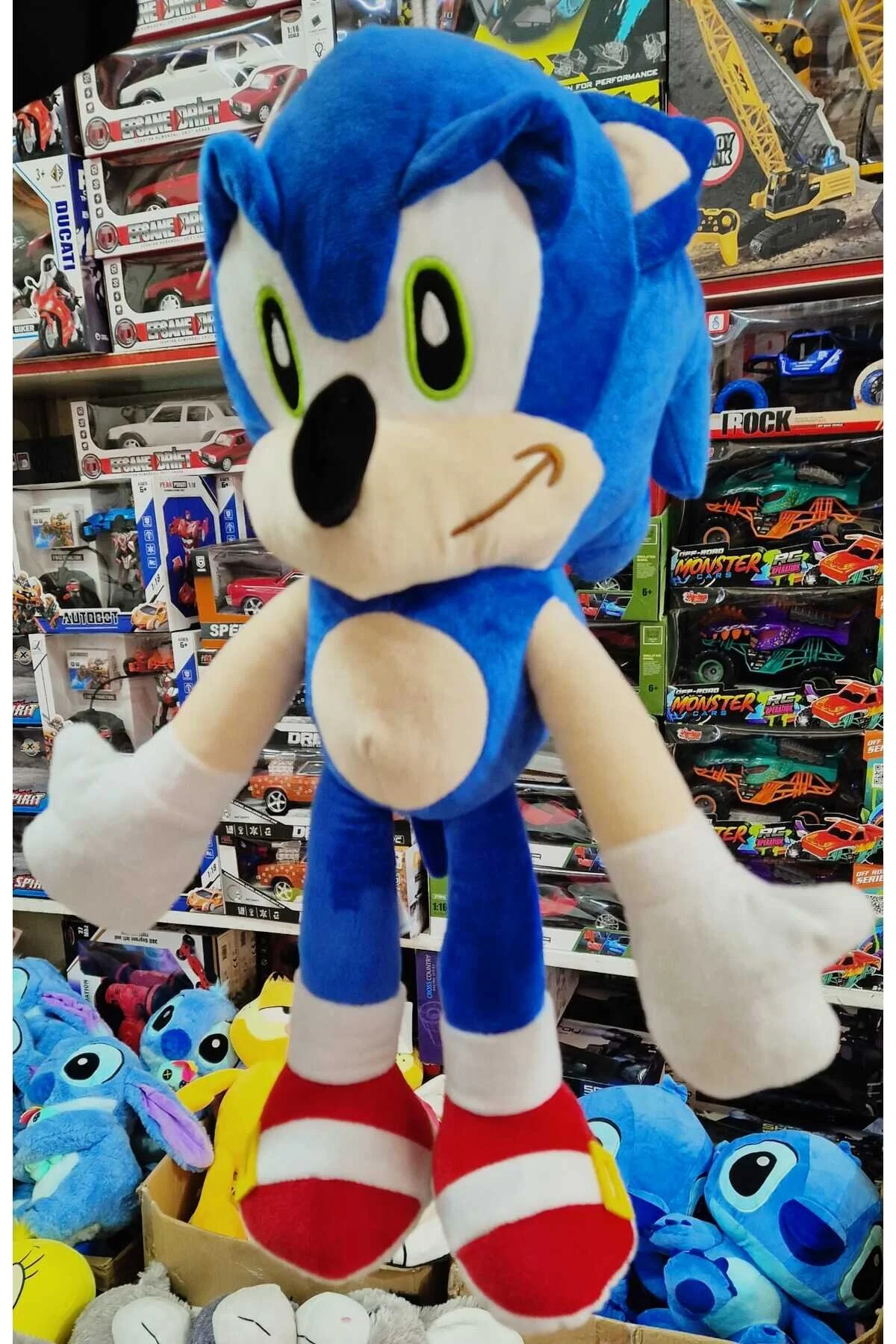 اسباب بازی های پشمی سونیک پلاس 45 سانتی‌متری اسباب‌بازی با اندازه بزرگ SONIC OVERSEAS هدیه بسته‌بندی شده Hepsilazım