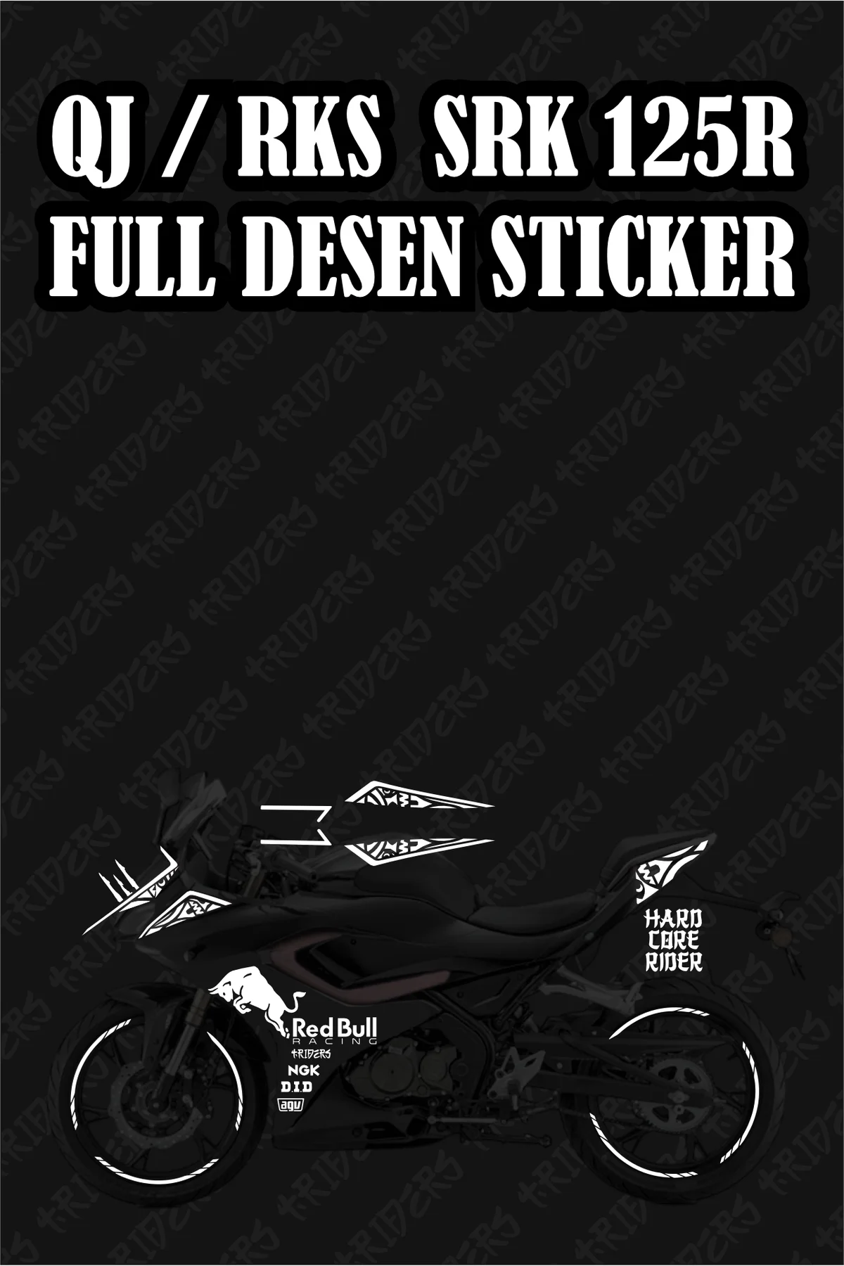 محافظ باک و برچسب QJ RKS SRK 125R مجموعه کامل های رونویسی SILVERBEYAZ TRİDERS