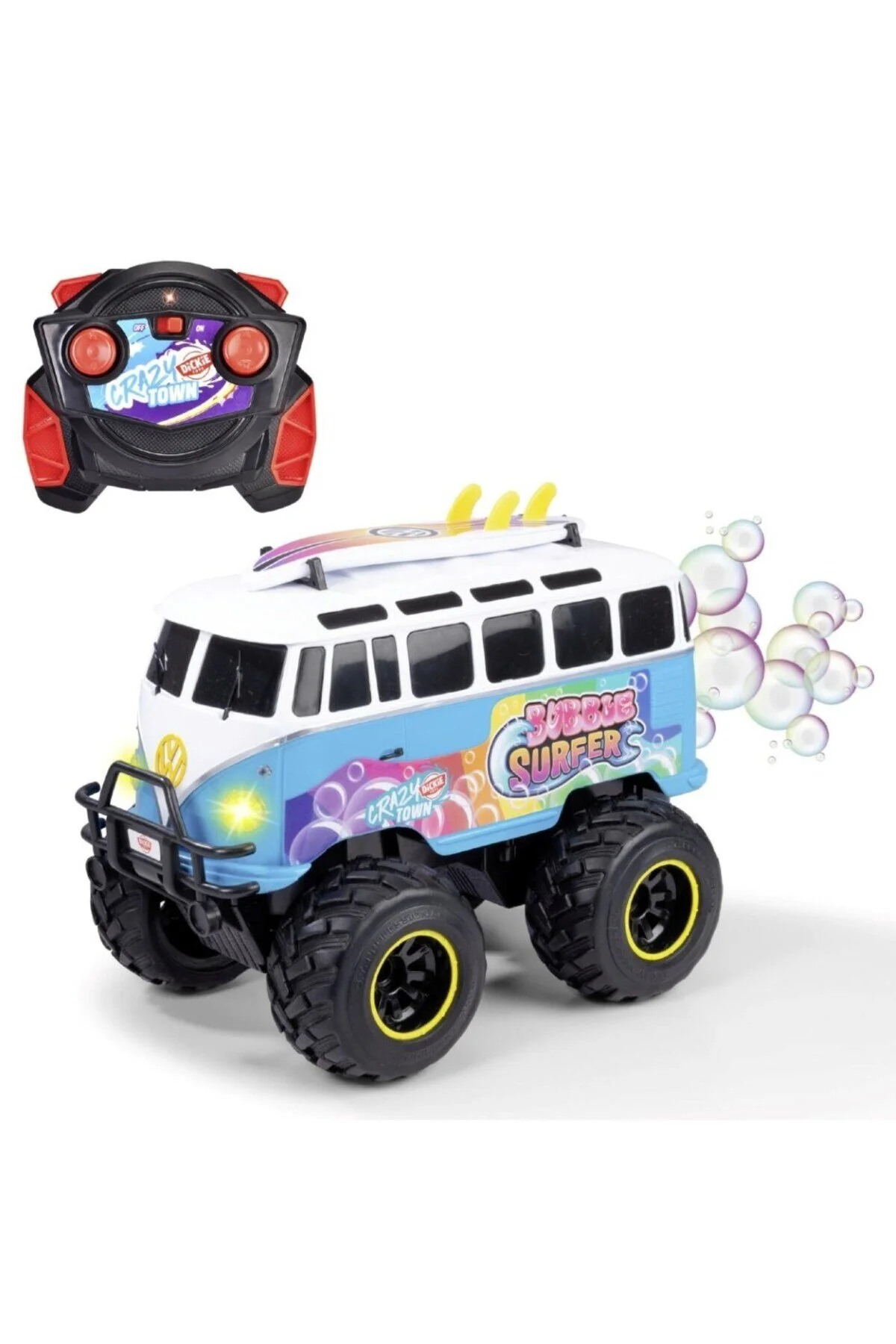 خودروی کنترل از راه دور 1:20 RC VOLKSWAGEN T1 BUBBLE BUS 2.4 گیگاهرتز 6 کیلومتر در ساعت شارژر USB LIGHT 30 سانتی متر Dickie Toys