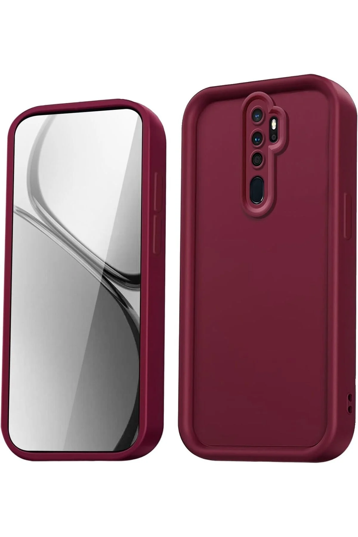 کاور و قاب پوشش محافظ سیلیکونی قرمز CLARET جذب ضربه با بافت نرم دوربین سازگار OPPO A5 A9 Fibaks