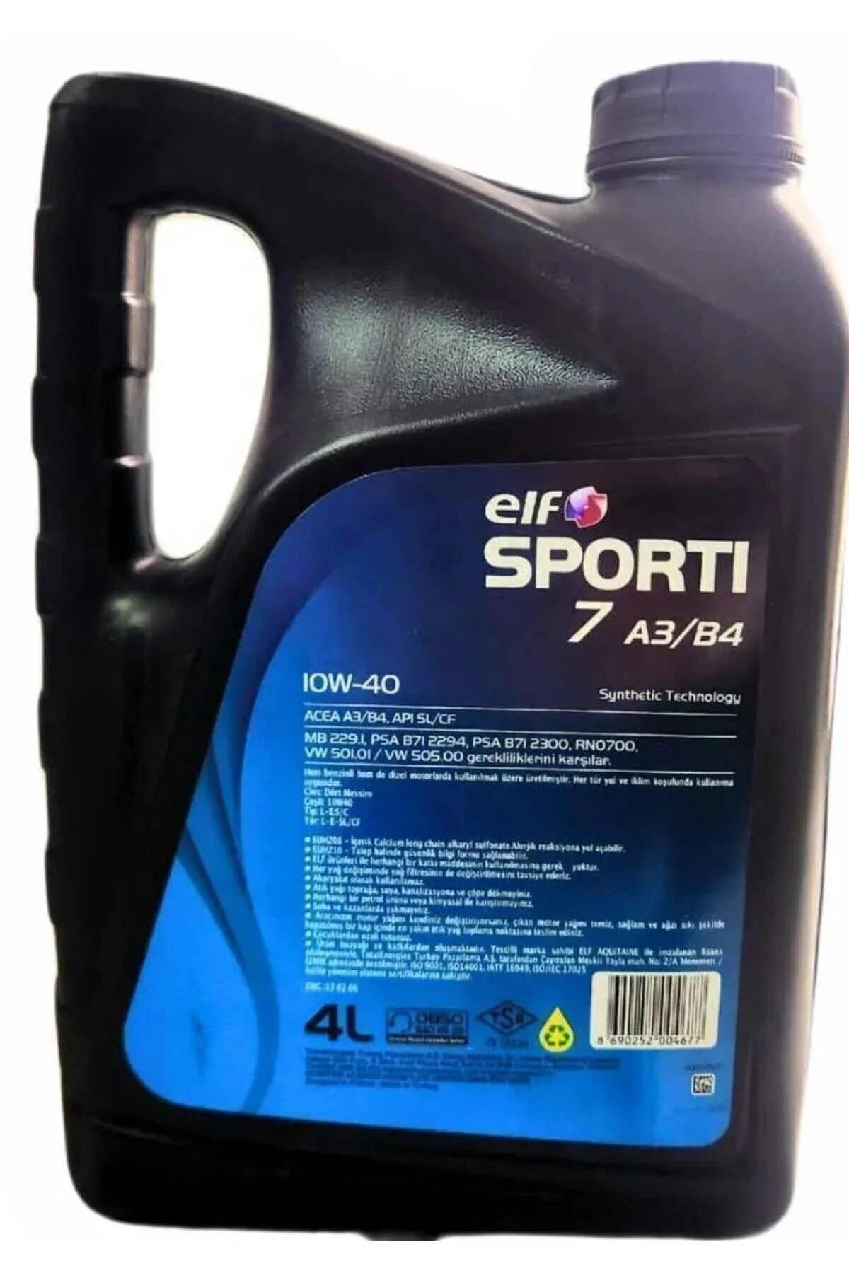 روغن و مکمل موتور ورزش 7 A3 B4 10W 40 OIL 4 لیتری سال تولید: 2025 Elf