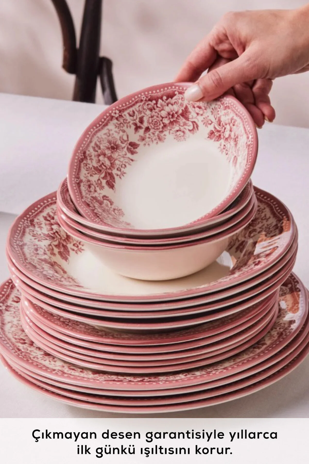 سرویس غذاخوری FOREVER BONE DIANA ROSE 24 PIECE 6 PHEM SET DINNER Karaca