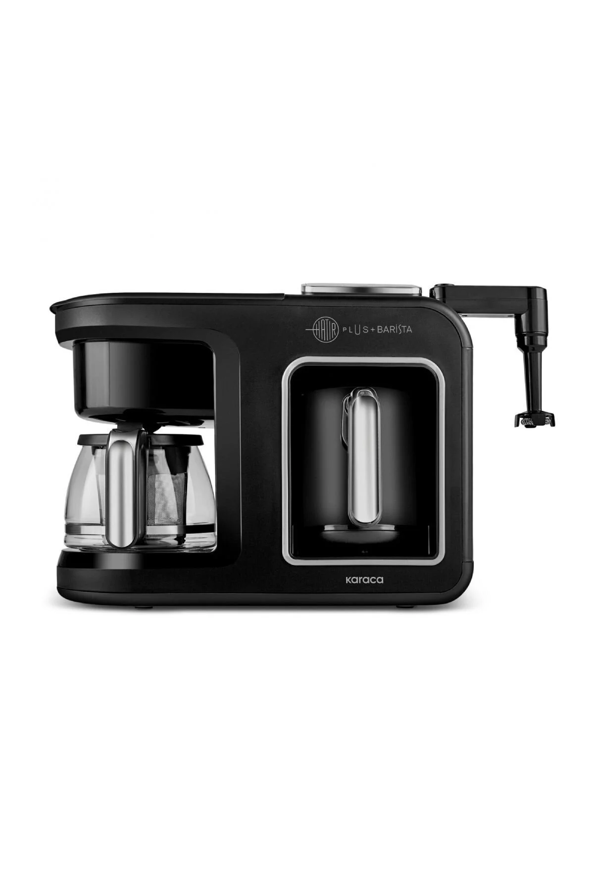 قهوه ساز ترک PLUS BARISTA 6 در 1 لاته کاپوچینو و ترکی بو داده نقره ای مشکی اورجینال Karaca