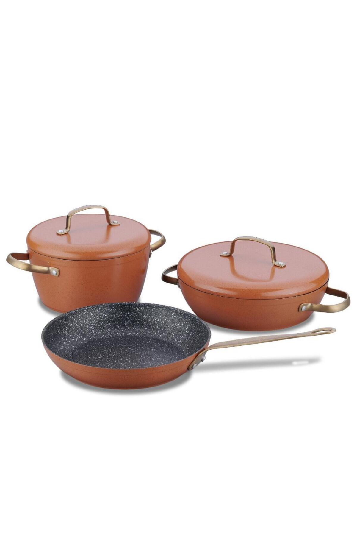 قابلمه A2607 1 VINTAGE 5 PITCH POOKWARE مجموعه TABA KORKMAZ