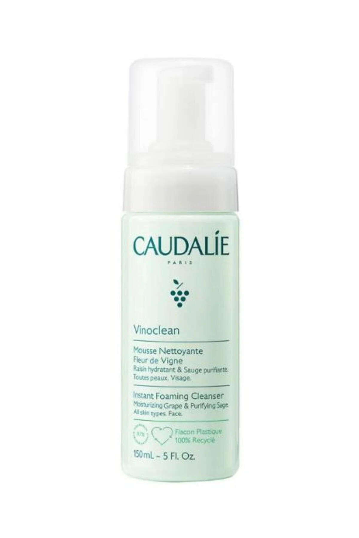 پاک کننده صورت فوم تمیز وینوکلی 150 میل Caudalie