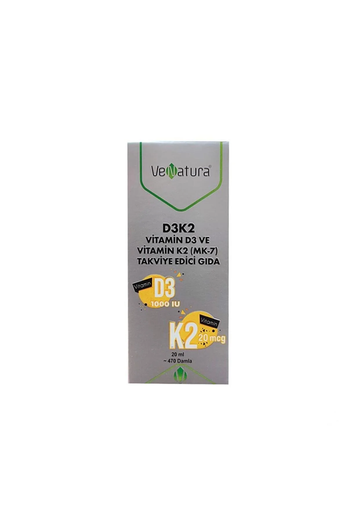 ویتامین D3 و MENAQUINON 7 MK تقویت کننده مواد غذایی 20ML Venatura