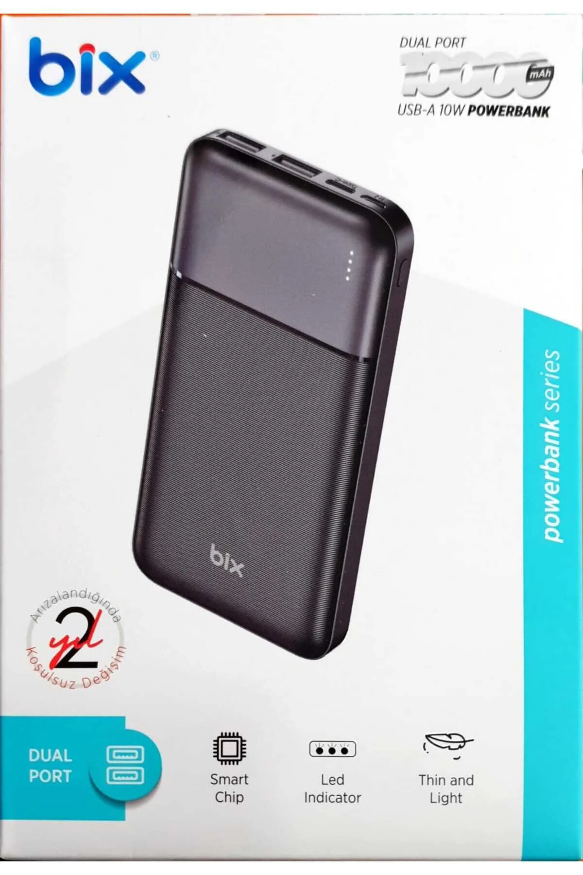 پاوربانک 10000MAH خروجی USB دوتایی و اطلاع رسانی LED Bix