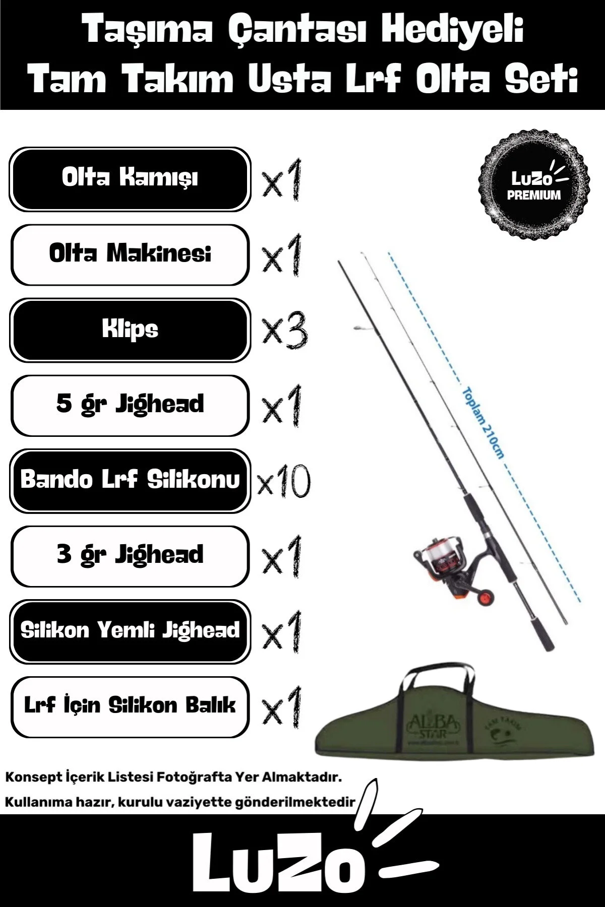 ست چوب ماهیگیری کیف حمل و نقل تابلوی آماده سری +3 M NEED FULL STEA LRF LuZo