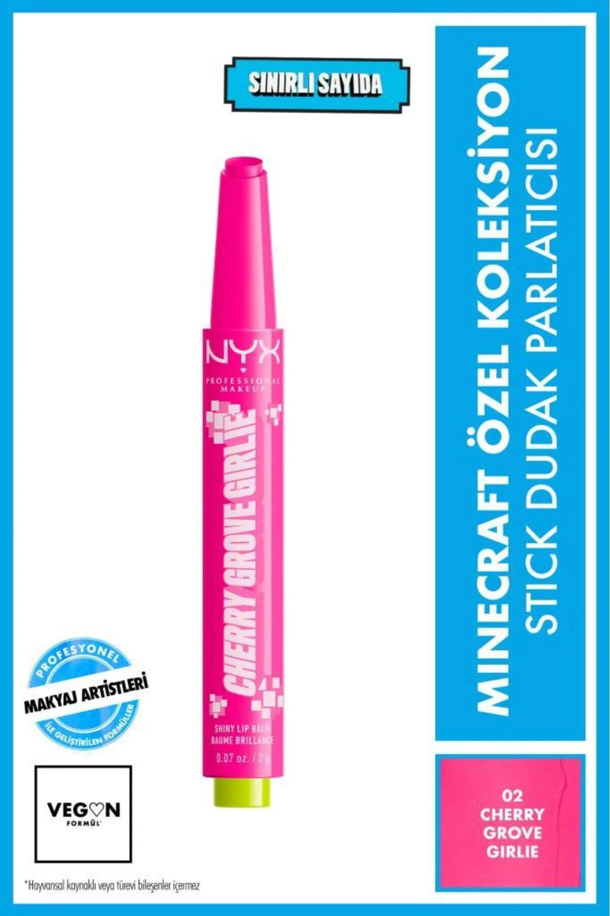 براق کننده لب MINECRAFT COLLECTION STICK LIP GROWER 02 GROVE GIRLIE NYX Professional Makeup
