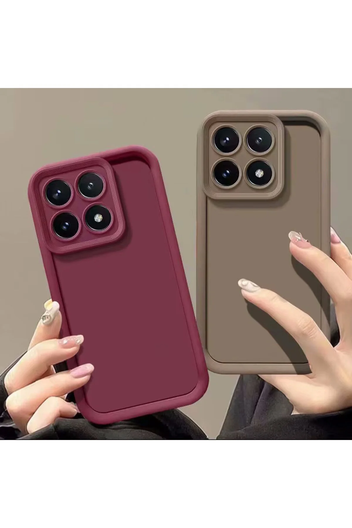 کاور و قاب XIAOMI MI 14T PRO CASE SOFT COLORFUL LAUNCH دوربین سیلیکونی محافظ قهوه با لبه ضخیم بیرون زده m.tk moveteck