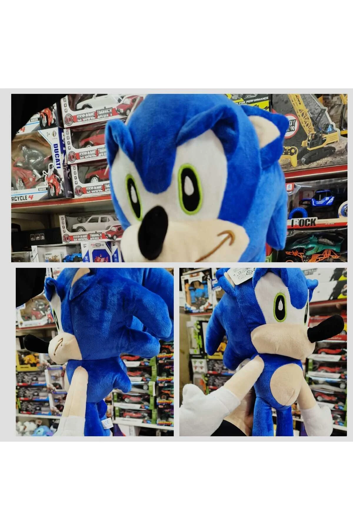 اسباب بازی های پشمی سونیک پلاس 45 سانتی‌متری اسباب‌بازی با اندازه بزرگ SONIC OVERSEAS هدیه بسته‌بندی شده Hepsilazım