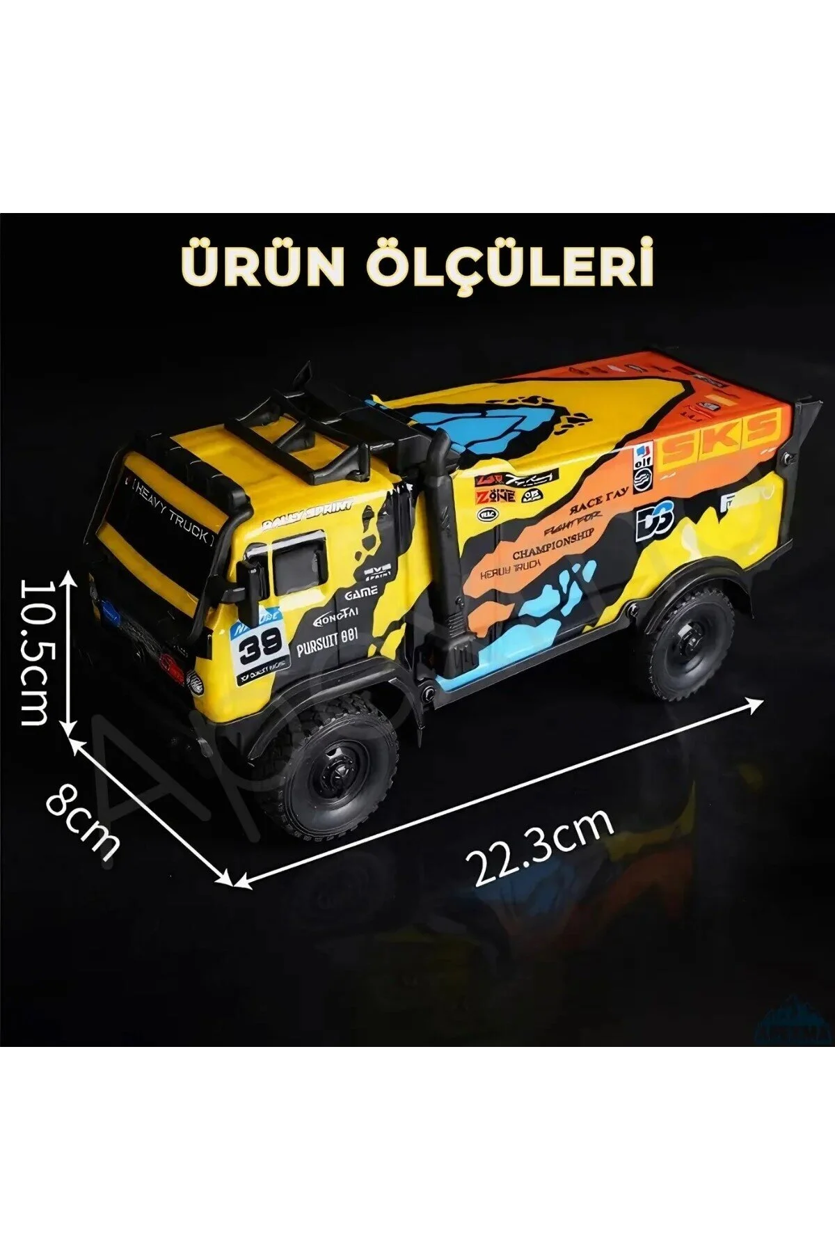 اسباب بازی های کنترل از راه دور زرد عملکرد کامل LED BODY TRUCK RC ماشین خارج جاده Daily Bazaar