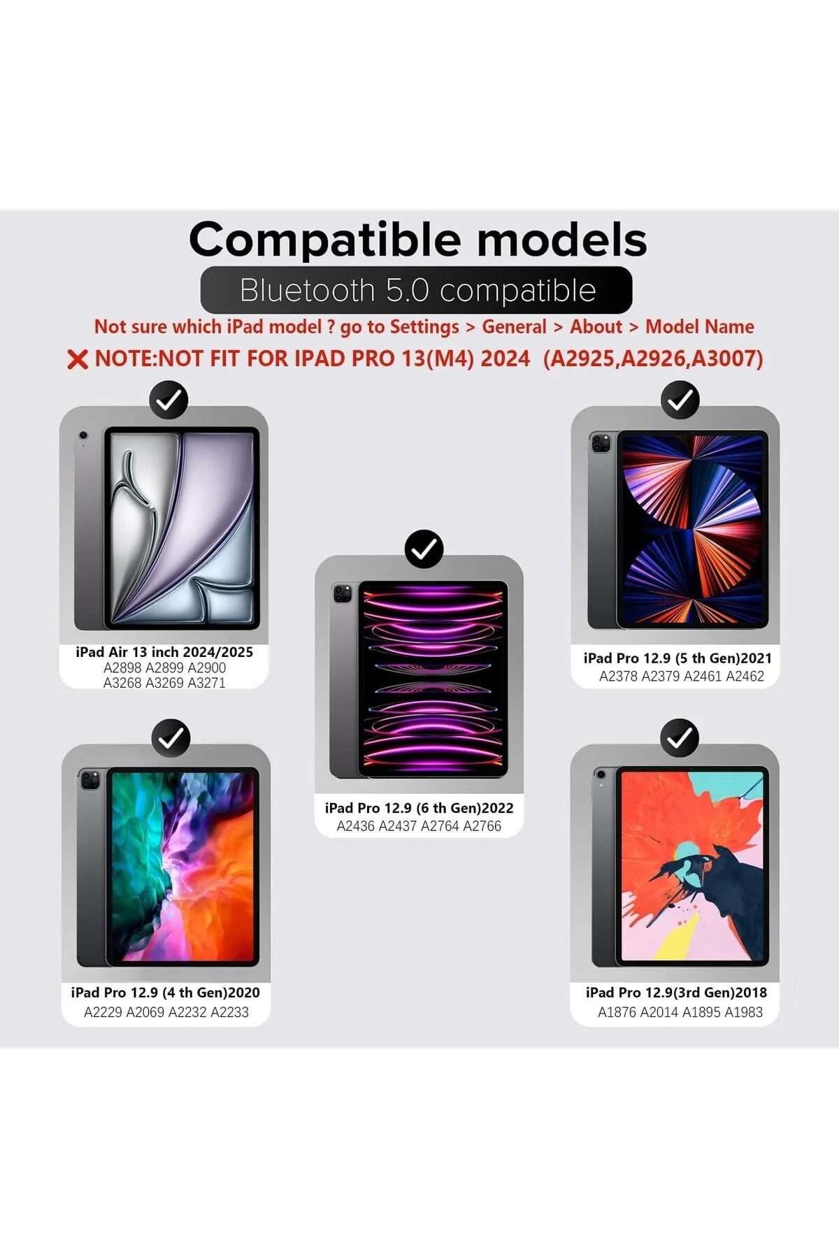 کیبورد IPAD 12.9 5.6.NESIL M1.M2 . صفحه کلید جادویی سازگار Fogy