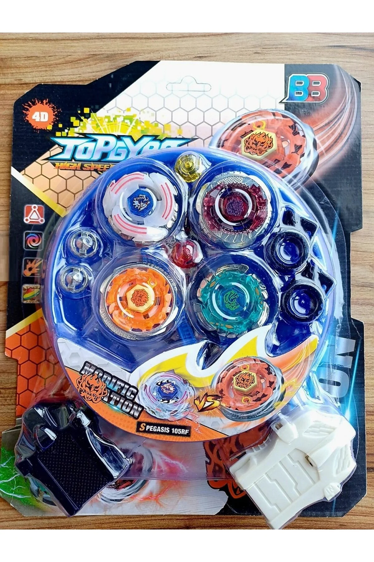 اسباب بازی های فیگور دیگر BEYBLADE 15 PIECE SPINNING TOPS AND FIELD TORNADO X4 SHOOTER FIGHTING ARENA SET OYUNCAKSAHİLİ