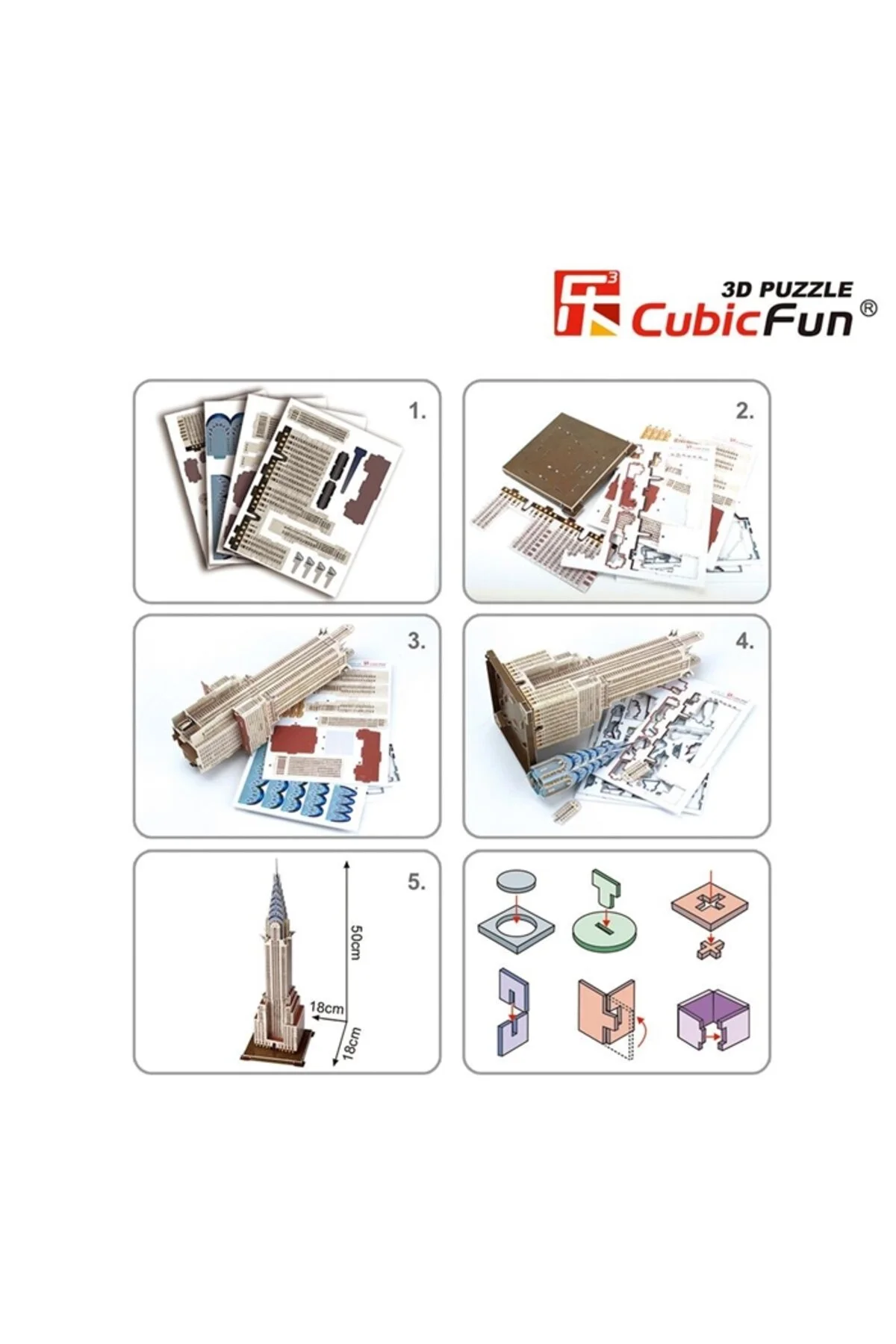 پازل مردانه و زنانه ساختمان کرایسلر ایالات متحده آمریکا Cubic Fun