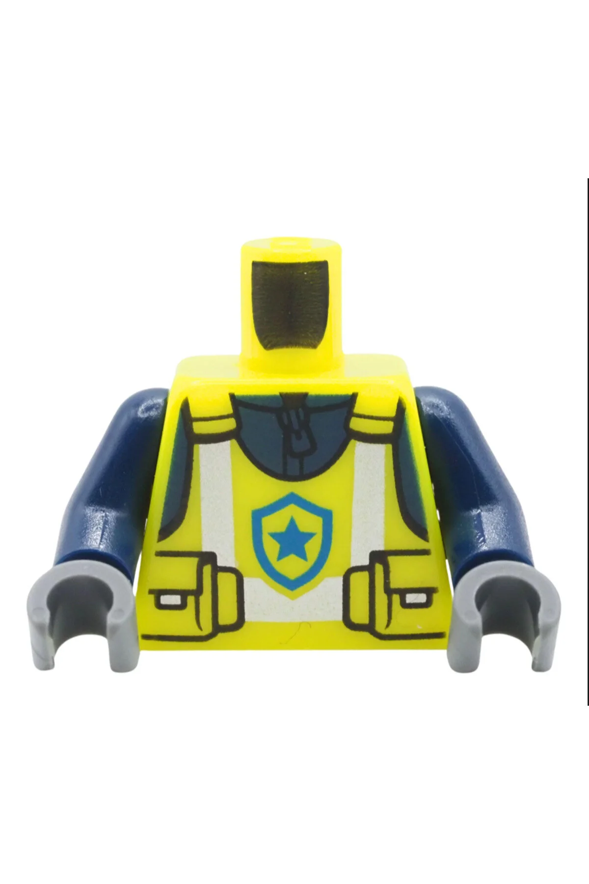 لگو و اسباب بازی های ساخت محور MOC سفارشی MINIFIGURE بالاتنه افسر امنیتی با نشان پلیس جلیقه نئون از ترکیه LEGO