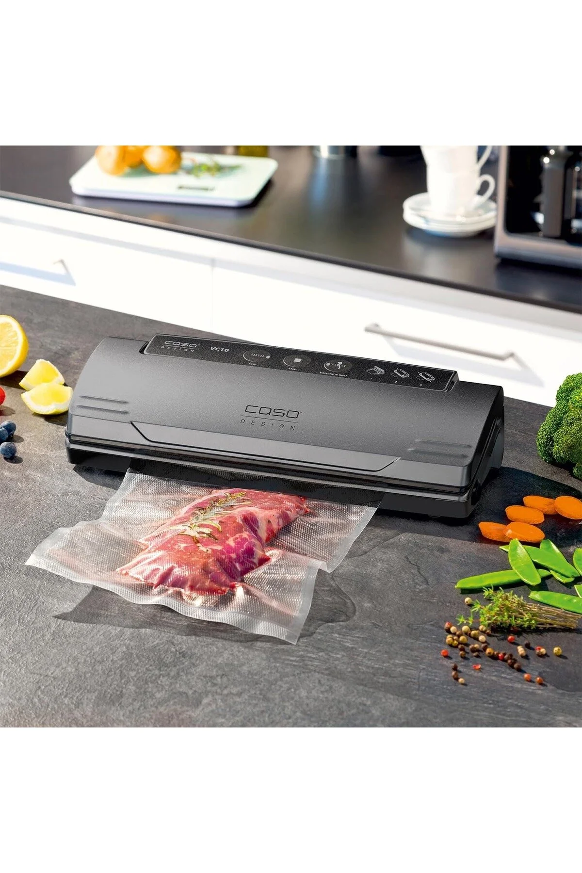 دستگاه وکیوم جاروبرقی VC10 PLUS 50 کیسه 30 سانتی متری جوش داده شده SOUS VIDE فشرده سازگار اورجینال Caso