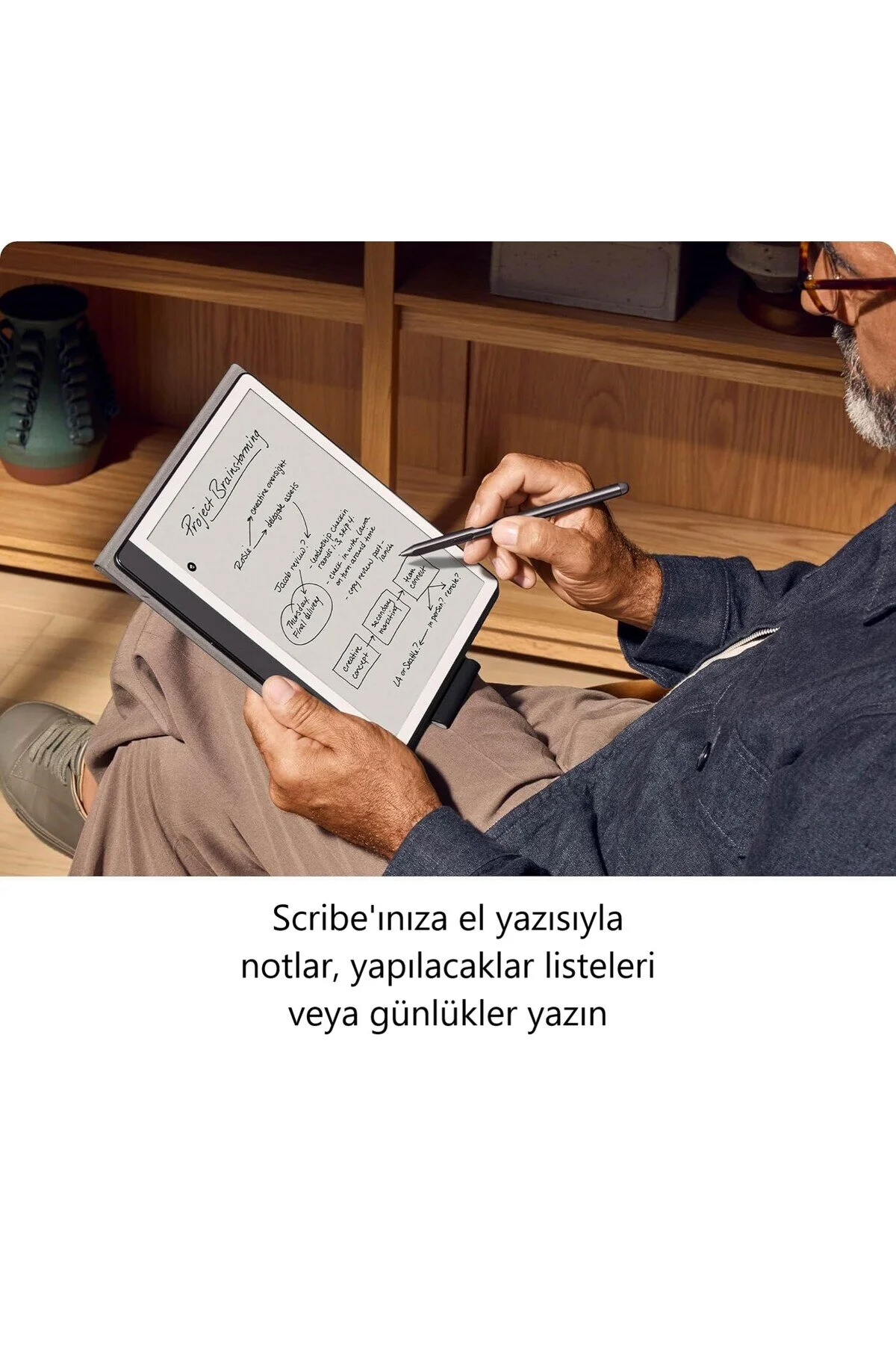 دستگاه کتاب خوان الکترونیکی کیندل 32 گیگابایتی SCRIBE 2024 اورجینال چرمی و ست آداپتور سبز رنگ Amazon