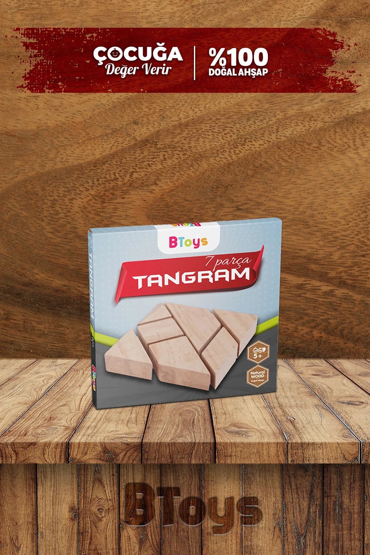 بازی های رومیزی هفتم TANGRAM هوش و استراتژی چوبی Enjoy BToys