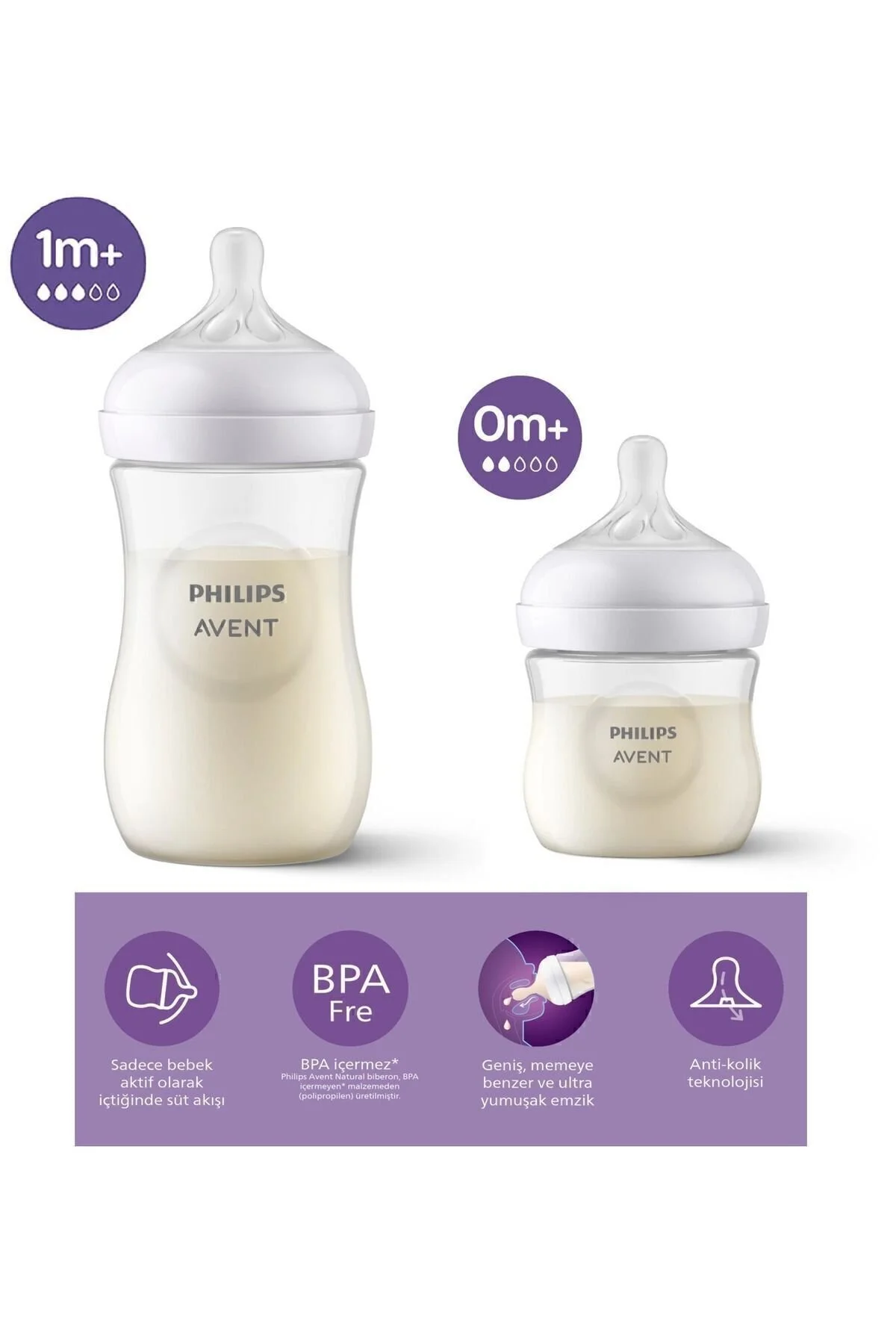شیشه پاسخ طبیعی واکنش PP 2 بطری 0+ ماه و 1+ نیست. Philips Avent