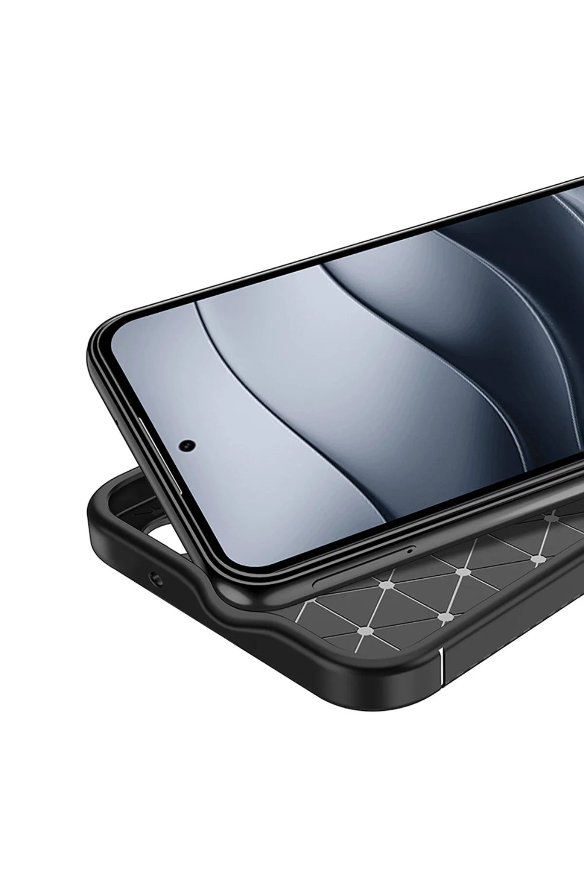 کاور و قاب دوربین محافظ OPPO RENO 13F با الگوی کربنی بیرون زده پوشش سیاهپوست رنگی m.tk moveteck