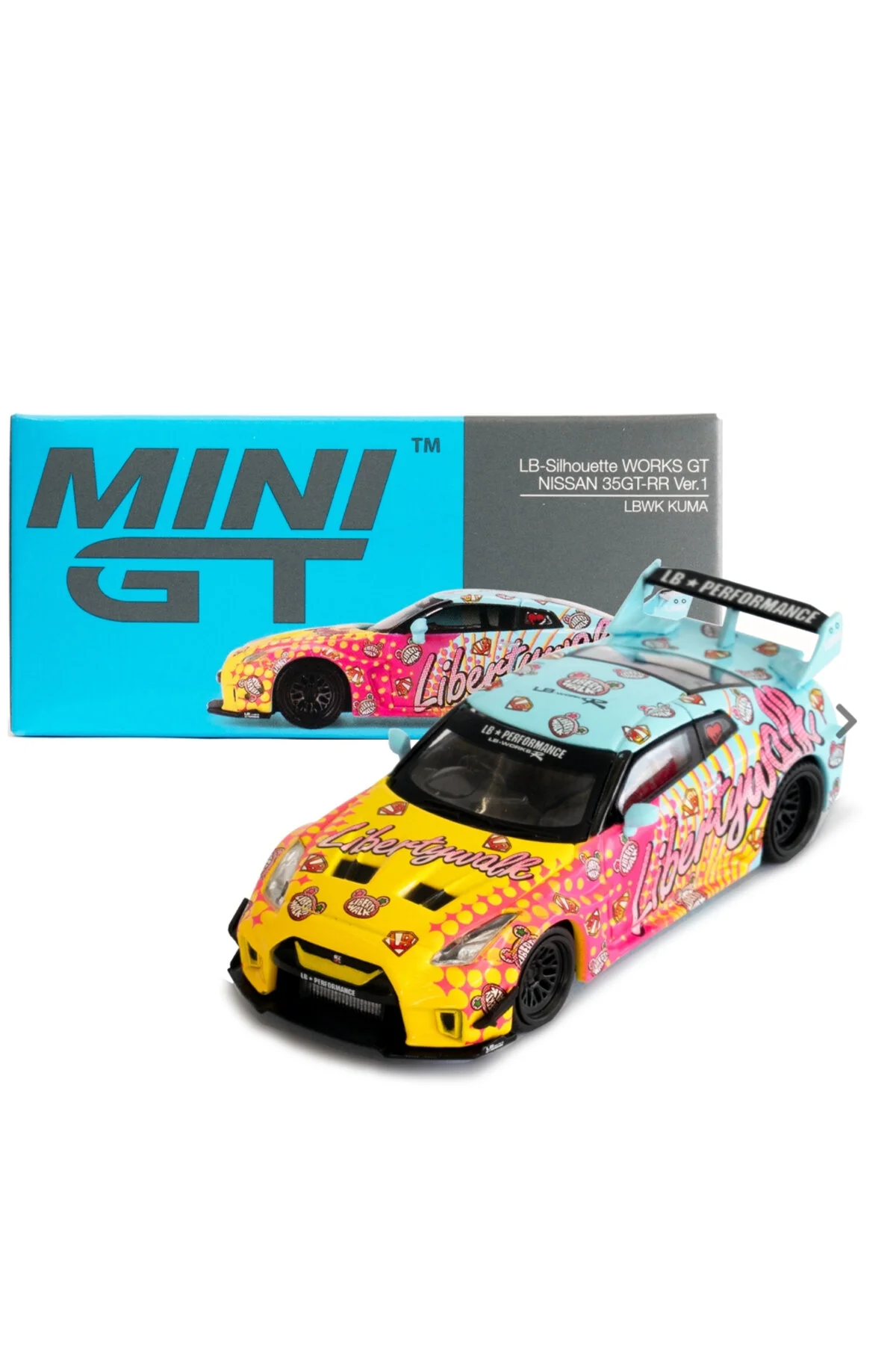 مدل خودرو 1:64 نیسان GT R R35 LBWK KUMA LIBERTY WALK ماشین کلکسیونی اورجینال mini gt