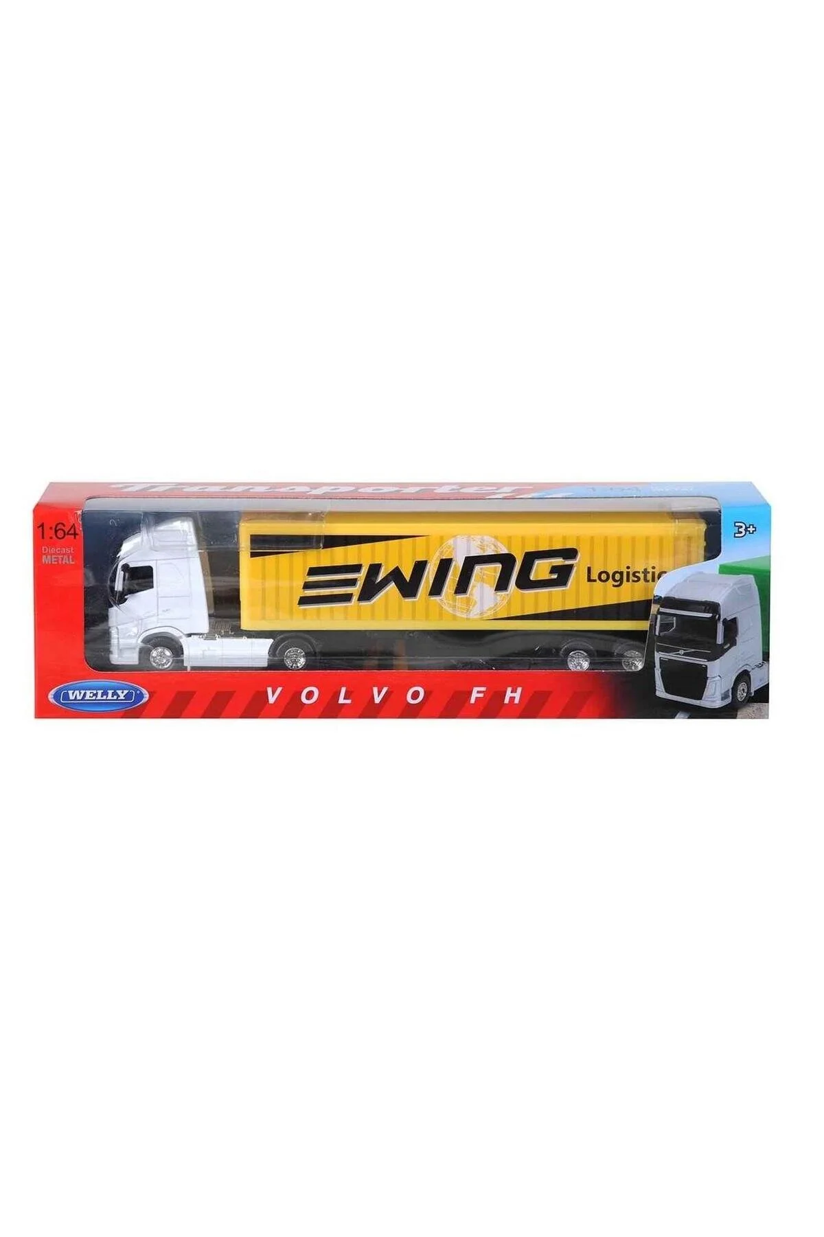 کامیون و ماشین آلات ساختمانی اسباب بازی خالص WELLY 1:64 METAL VOLVO FH DORSELI TIR WELLY