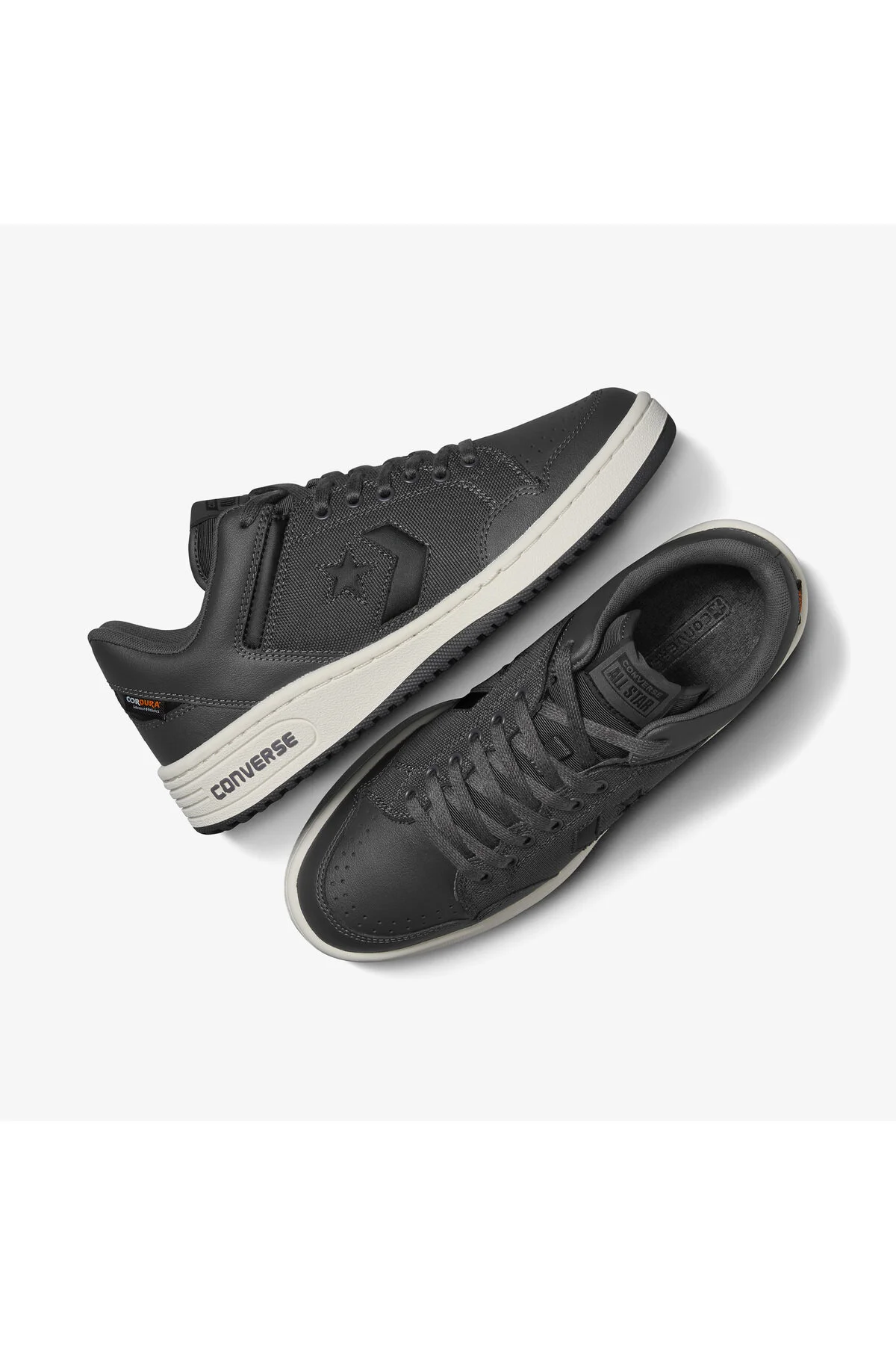 اسنیکر اسلحه کتانی چرمی یونیسکس خاکستری کانورس Converse