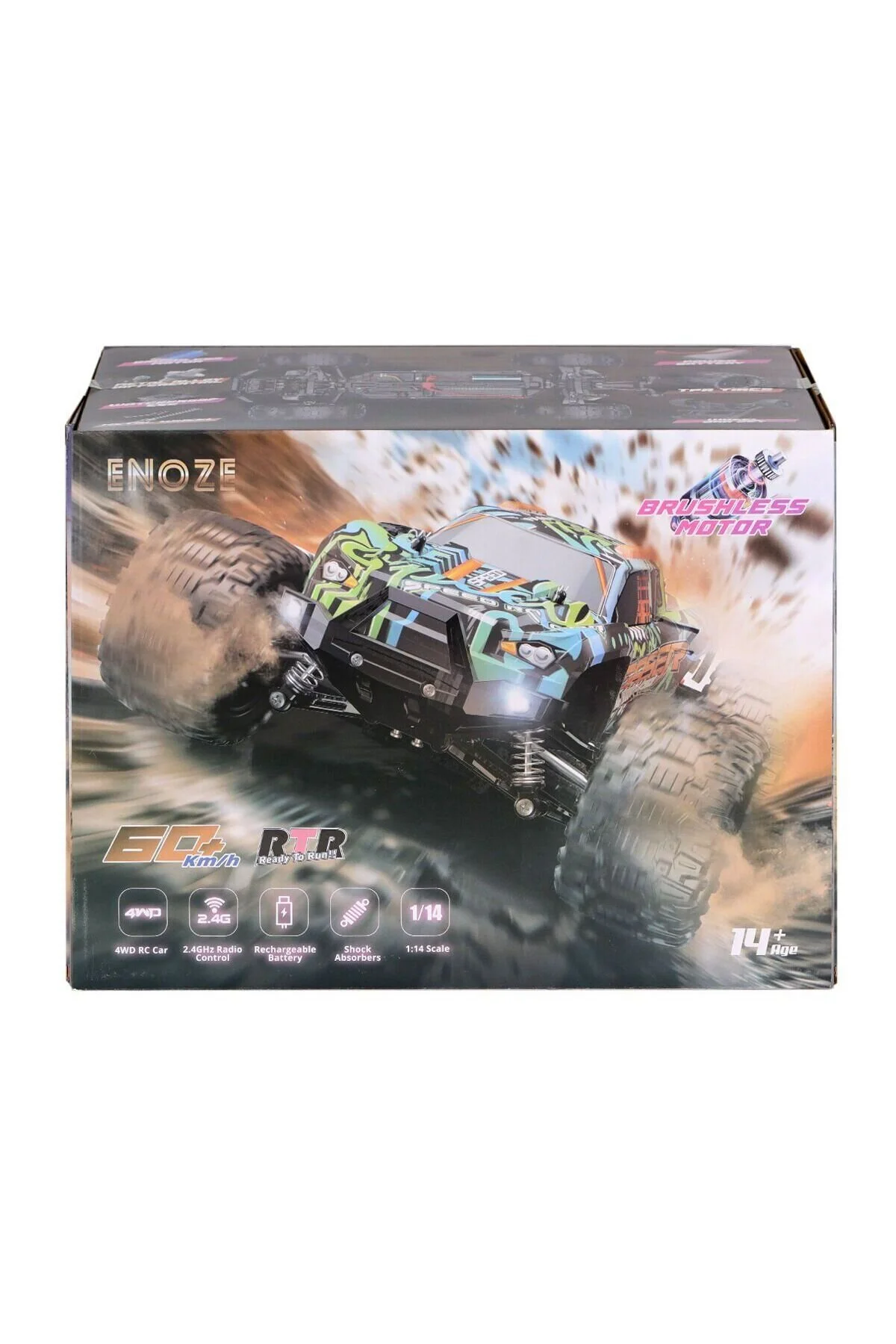 001E کنترل شده 4X4 موتور برس 1:14 GASER LAND VEHICLE GEPETTOYS Russet