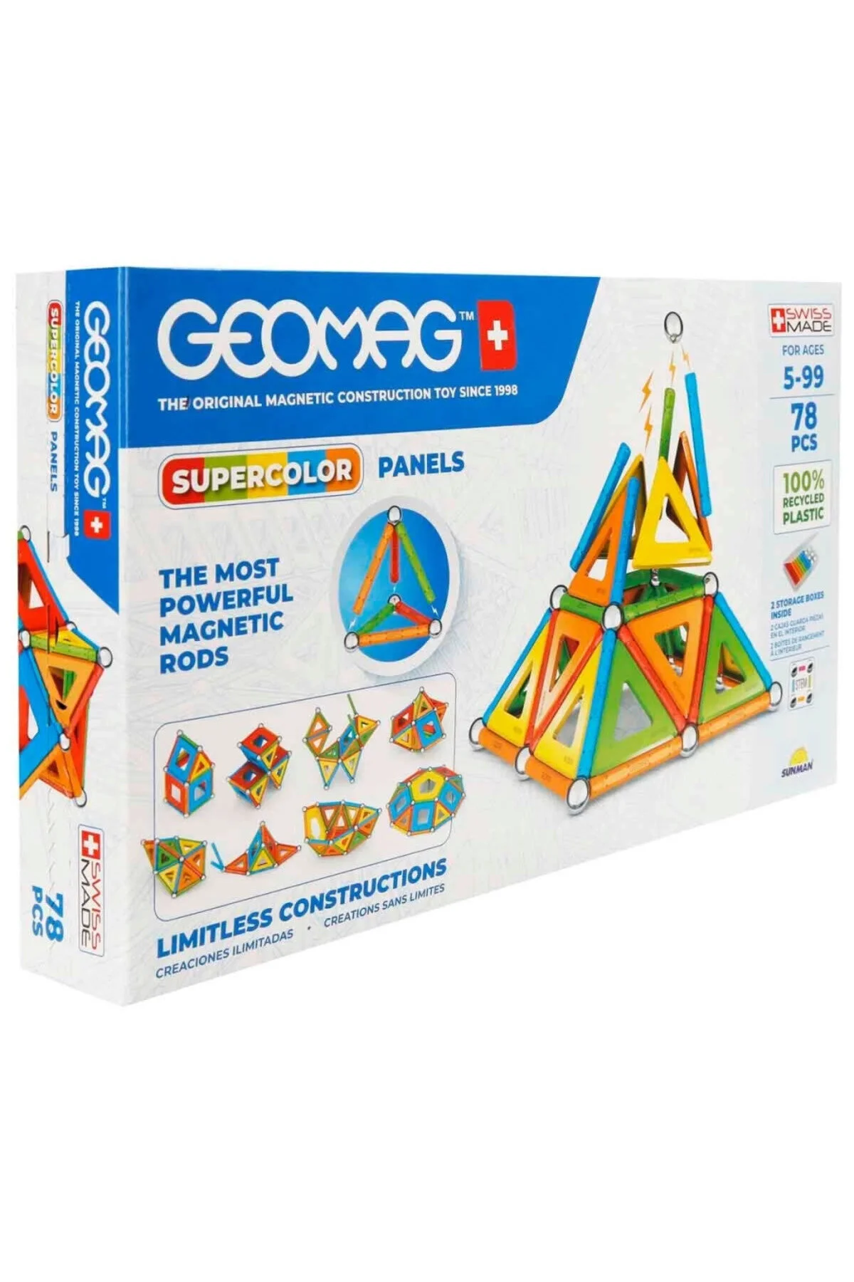 لگو و اسباب بازی های ساخت محور پنل سوپررنگ هوش مغناطیسی 78 قطعه از ترکیه GEOMAG