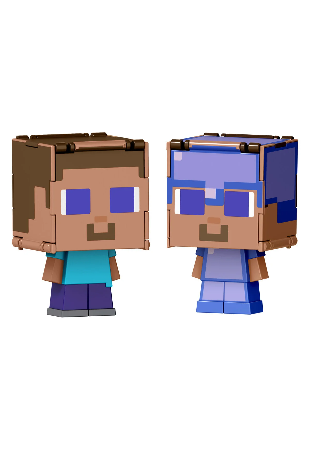 اسباب بازی های فیگور شخصیت MINECRAFT FLIPPIN' FIGS STEVE AND ITS MAGIC ARMOR FIGURE 2 IN 1 Mattel