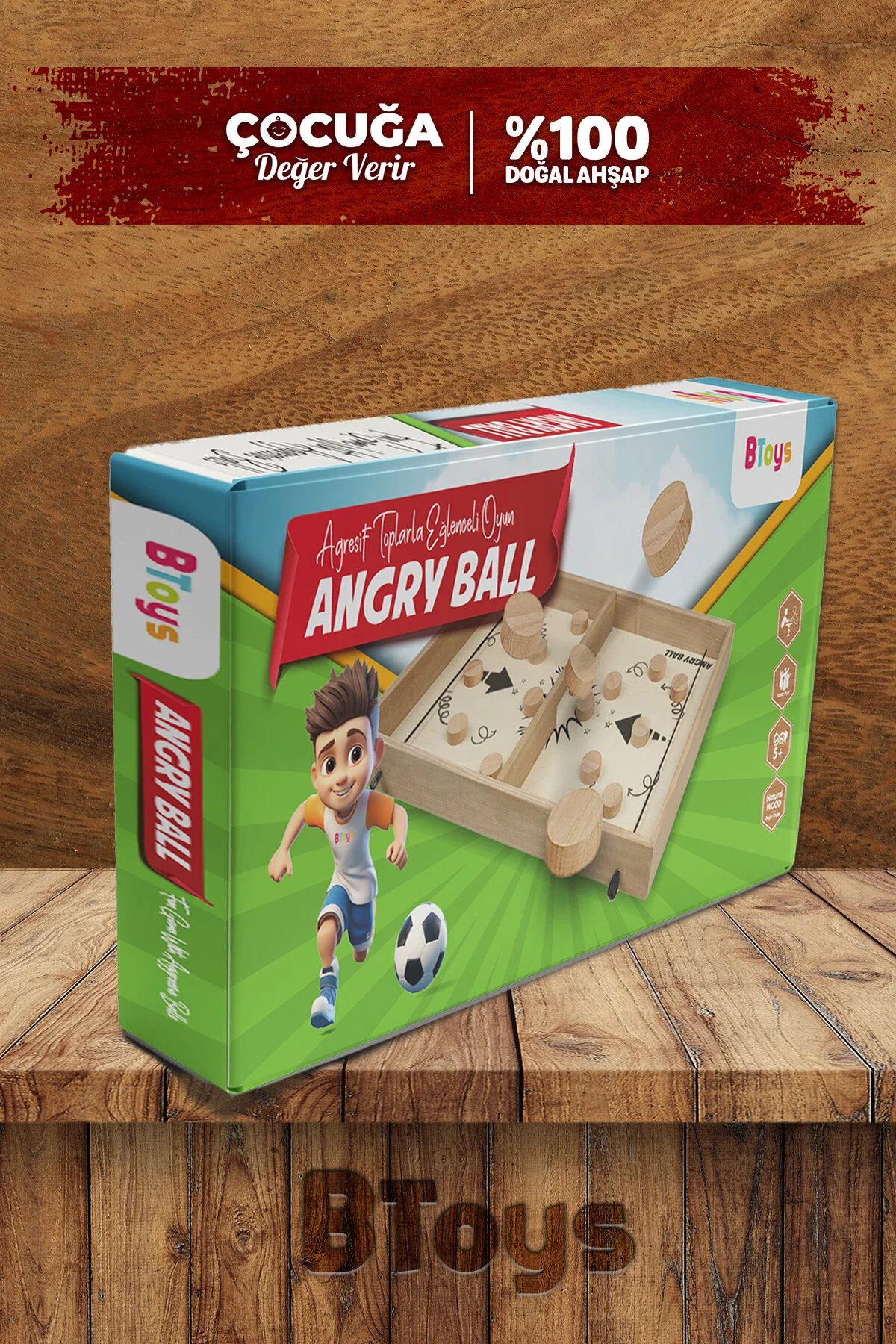 بازی های رومیزی ANGRY BALL هوش و استراتژی چوبی Enjoy BToys