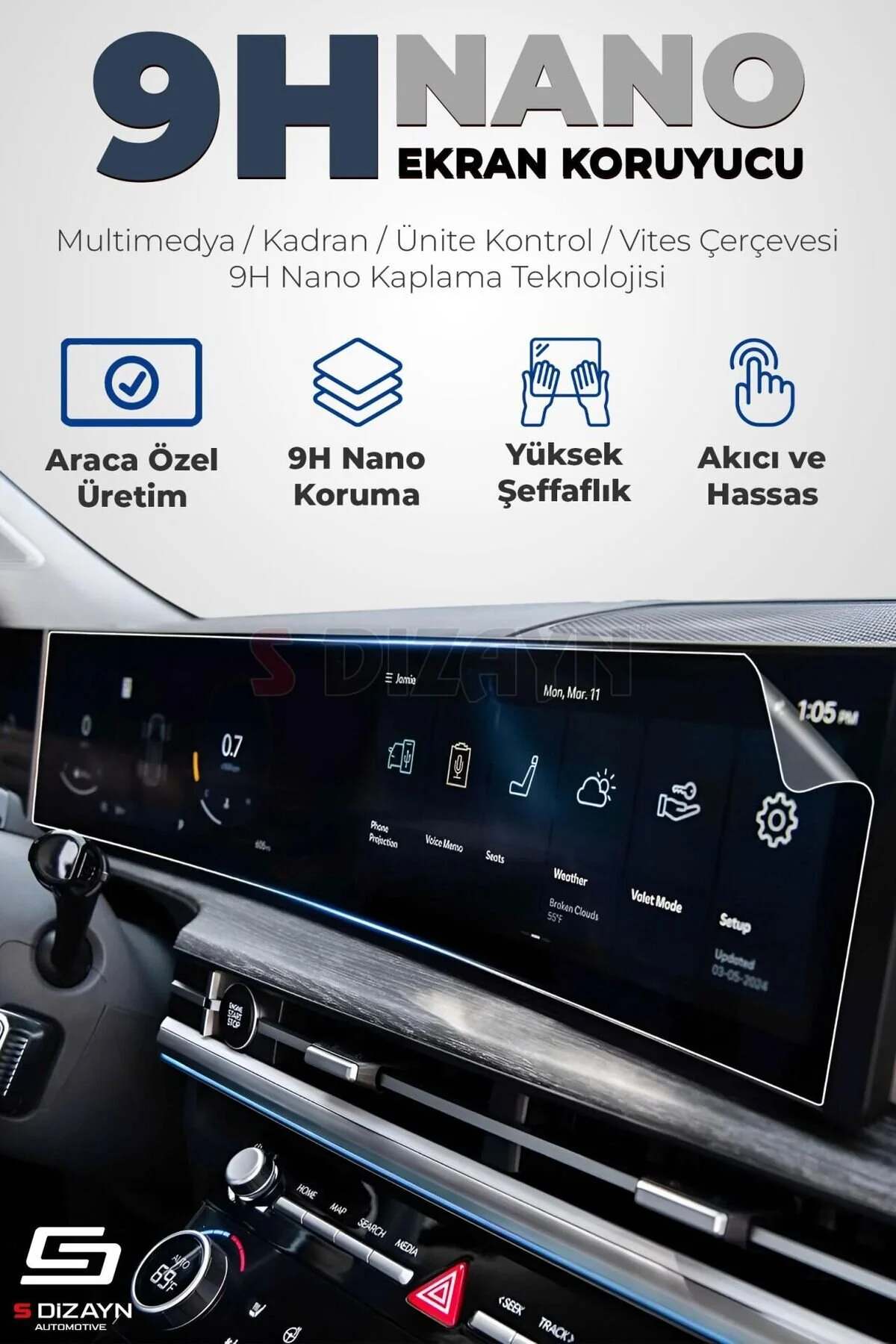 قاب رادیوپخش محافظ صفحه نمایش چند رسانه ای S DIZAYN ولوو XC90 9H NANO 11.2 اینچی مات 2025 با کیفیت بالاتر از A+ Drs Tuning