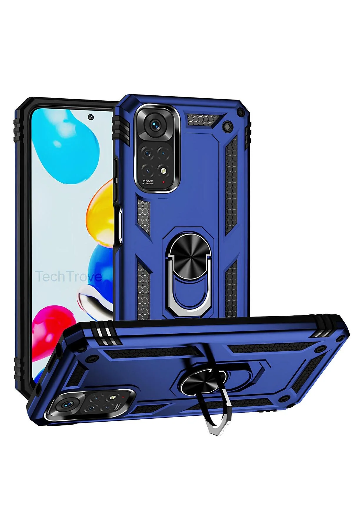 کاور و قاب روکش مخزن TPU مغناطیسی شیائومی REDMI NOTE 11S با پایه حلقه TechTrove