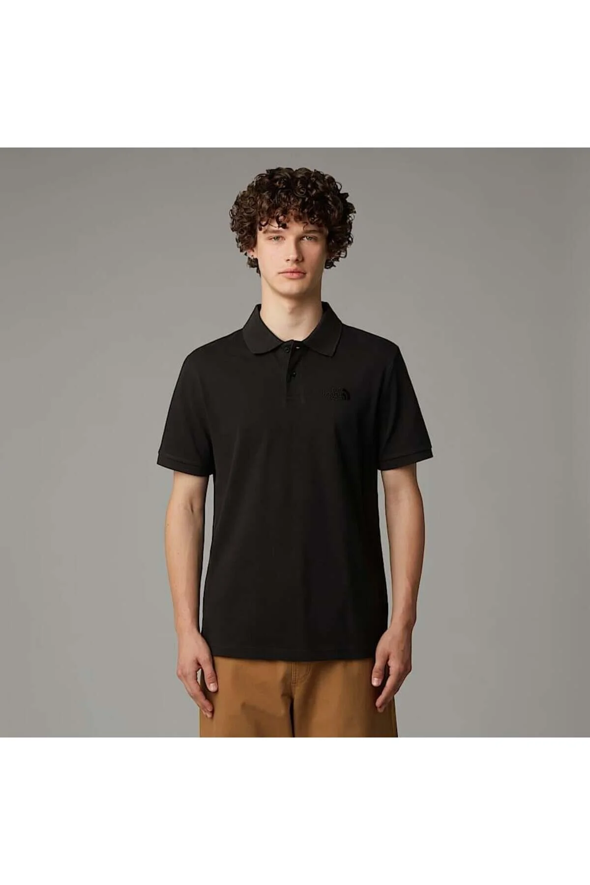تی شرت یقه پولو چوگان معمولی مشکی اورجینال نورث فیس The North Face