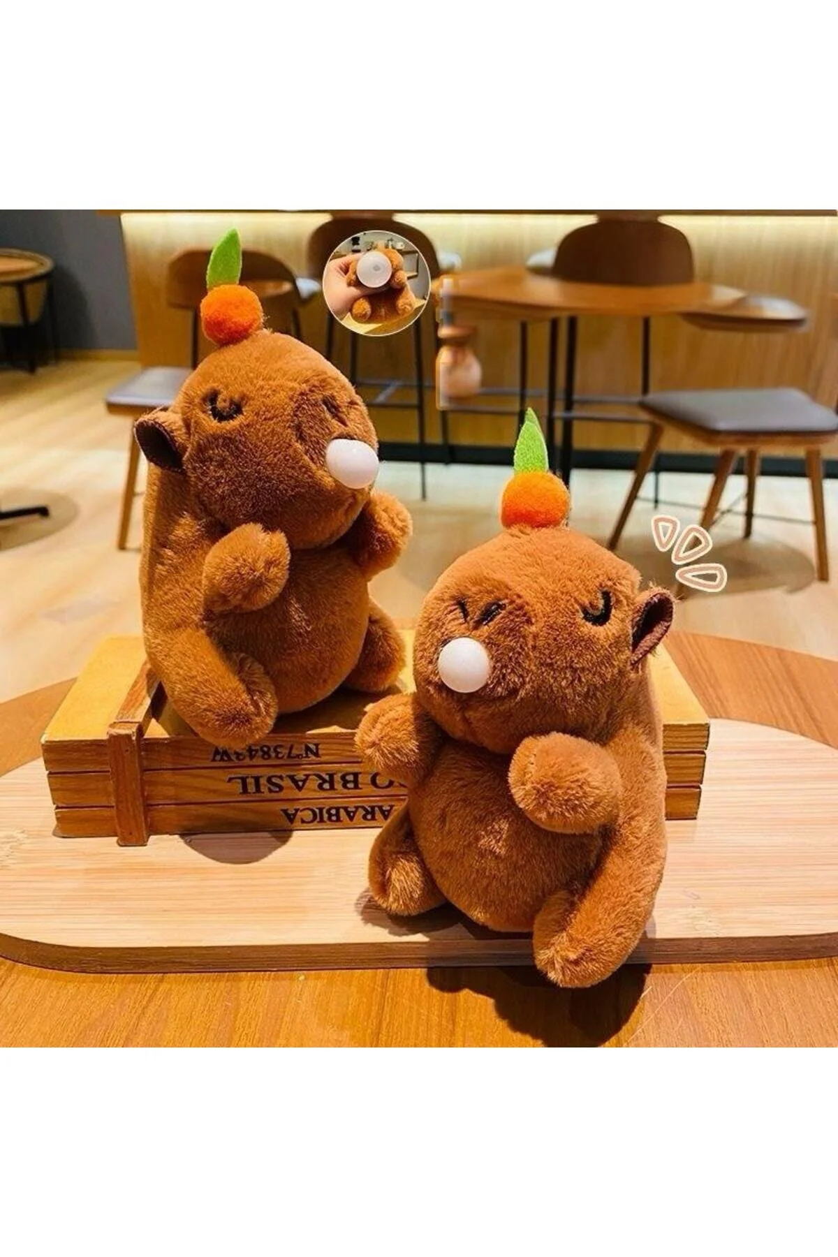اسباب بازی های پشمی مخمل خواب دار ناز کاپیبارا داخل نرم جاکلیدی CAPYBARA فیگور با کیفیت بالا از ترکیه HEY GİDİ GİFT