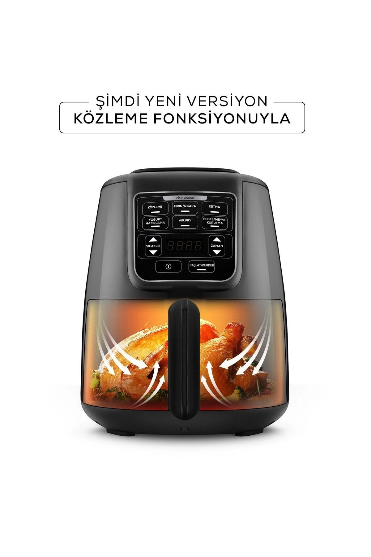 سرخ کن AIR PRO COOK XL AIRFRYER مشکی SHINE اورجینال Karaca