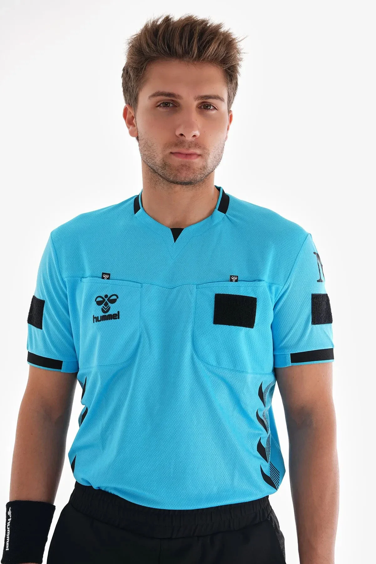 پیراهن ورزشی آبی مردانه و زنانه Tff داور مسابقه جرسی آبیکوتاه Arml هومل hummel
