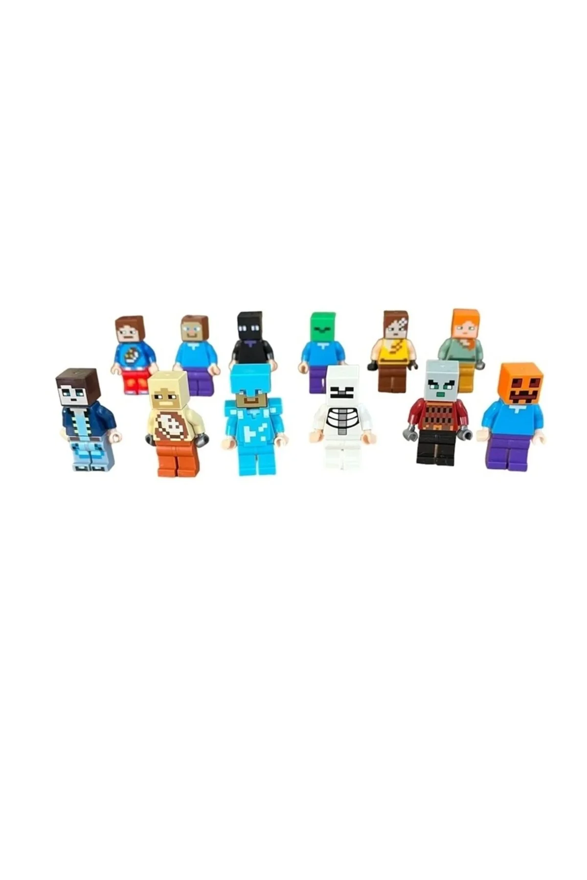 اسباب بازی های فیگور شخصیت MINECRAFT 12 کامل 24 تکه ابعاد شکل 4 سانتی متر alpmodel
