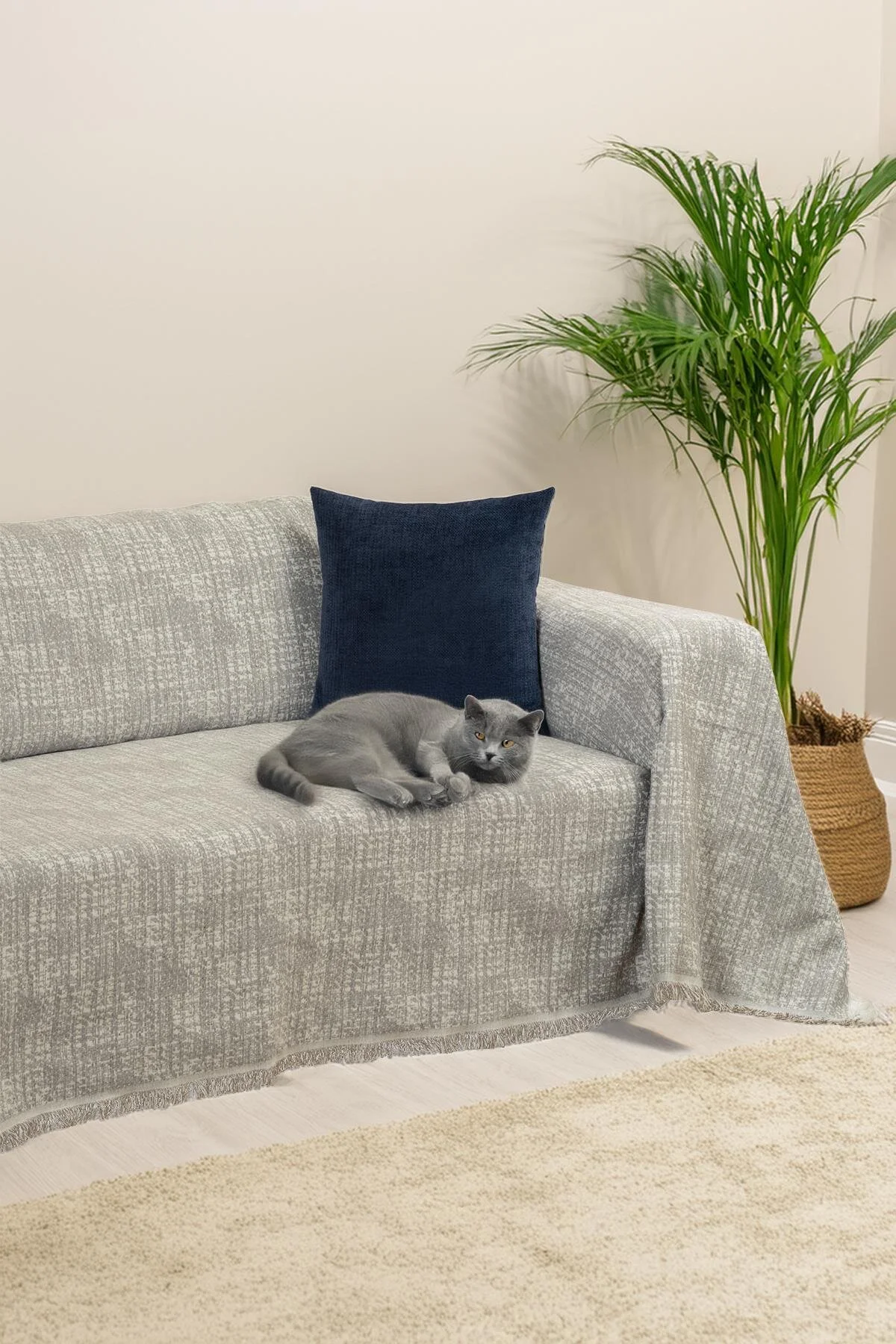 روکش مبل پوشش صندلی پنبه ای PURECOT PREMIUM 180X220 عرق دو طرفه لغزش قهوه Latuda Home