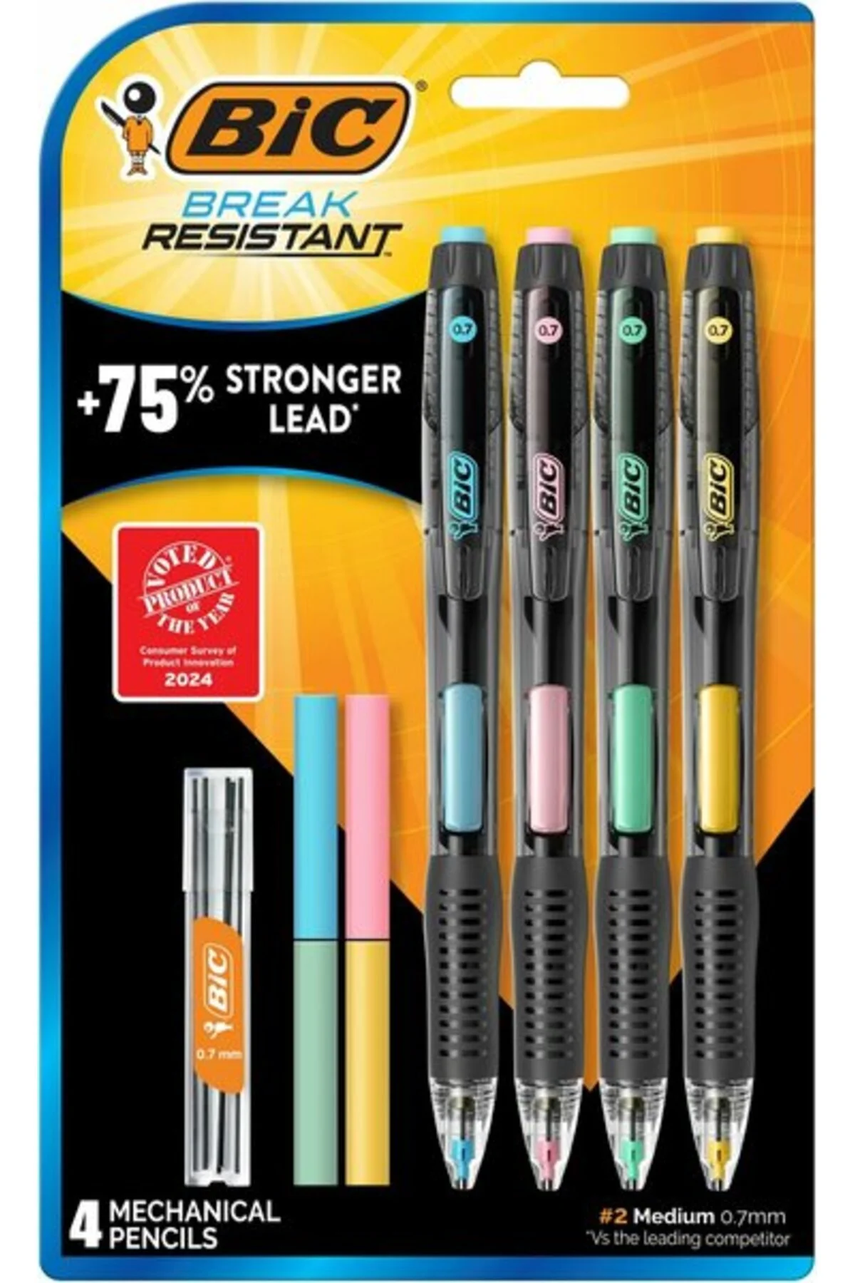 مداد مکانیکی ورساتیل چند رنگ قلم مقاوم در برابر همه کاره 4 +4 پاک کن +6 بیک Bic