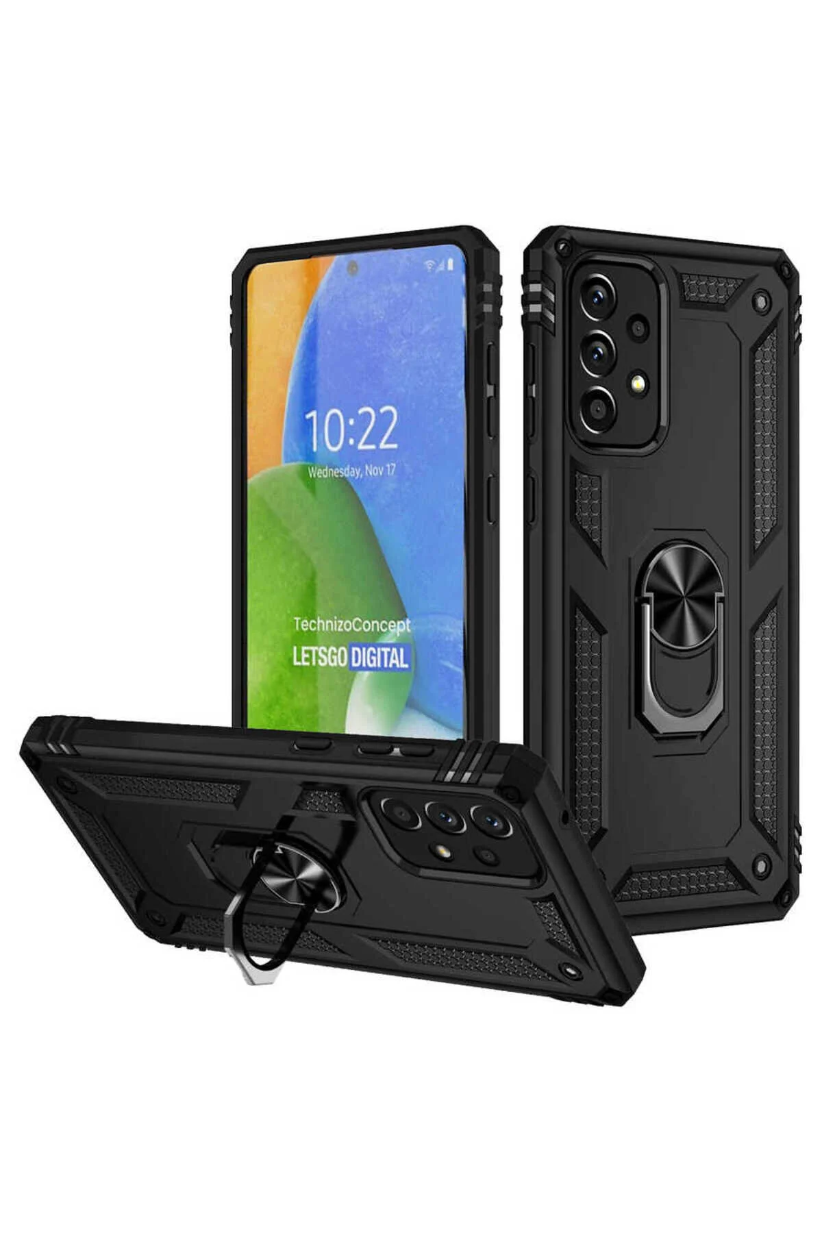 کاور و قاب پوشش مخزن TPU مغناطیسی SAMSUNG GALAXY A73 با پایه حلقه TechTrove