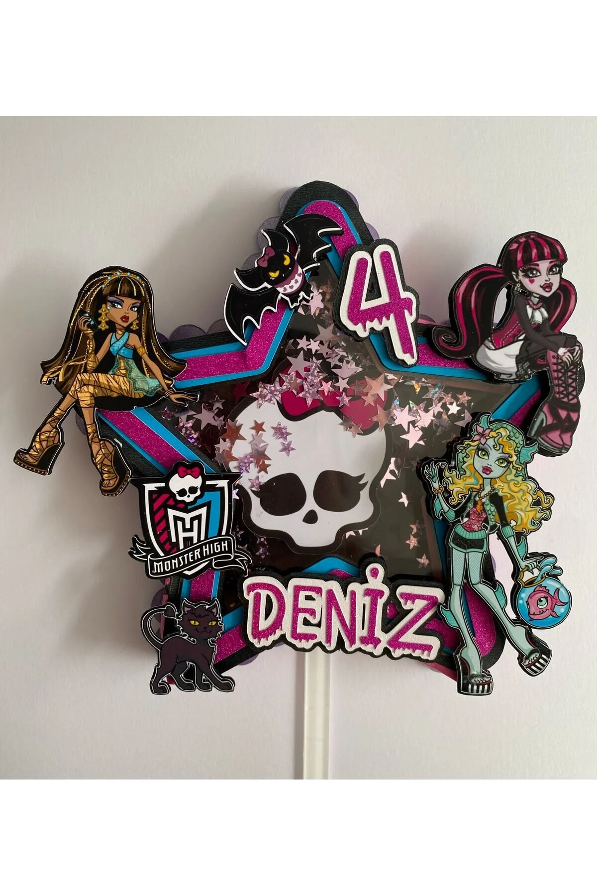کاردک یا خلال کیک دخترانه و بچگانه دوستان مرموز MONSTER HIGH GIRL 3D CAKE TOPPER | تزئینات تولد شخصی MONSTER HIGH