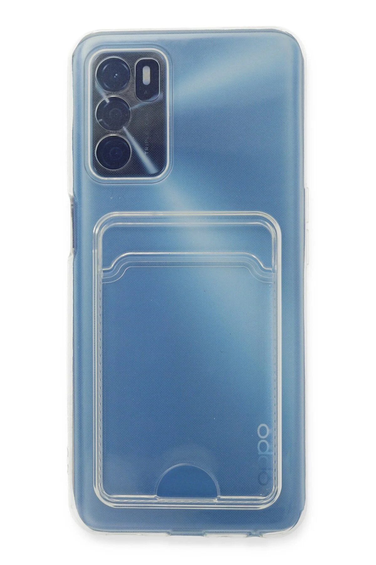 کاور و قاب کیف نگهدارنده کارت OPPO A16 سیلیکونی شفاف Bilişim Akademi