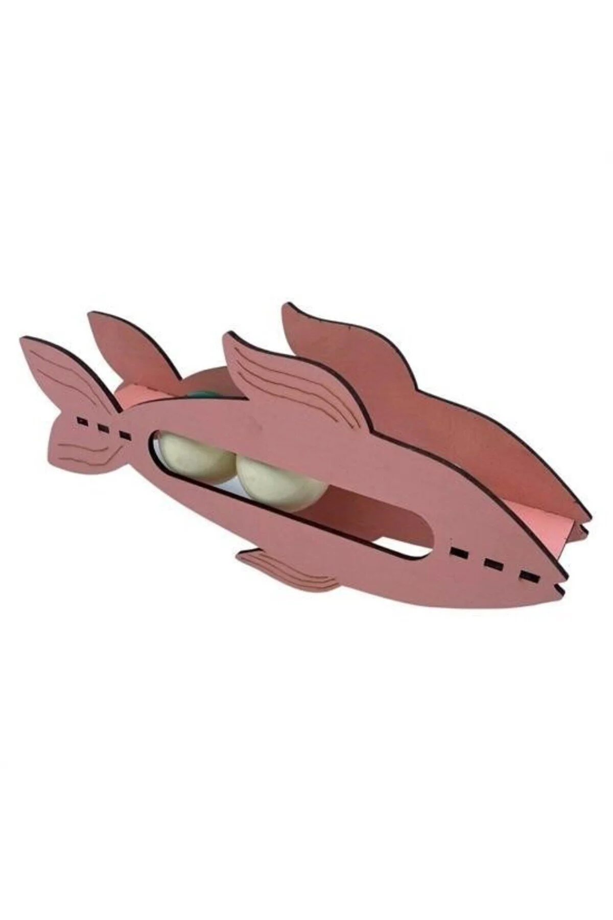 اسباب بازی گربه آموزشی DUMLES® WOODEN 2 BALL خمیده به شکل ماهی برای ها Store